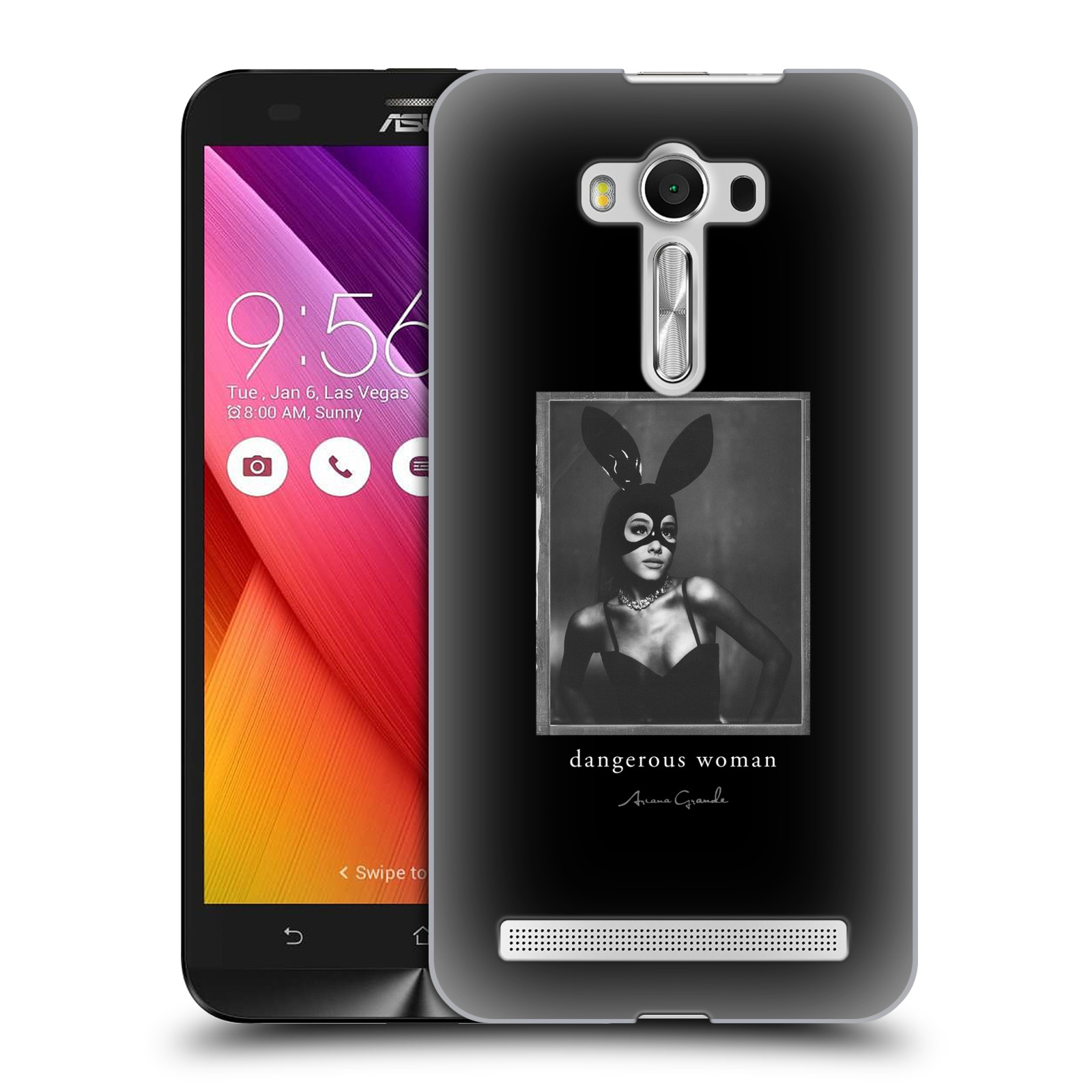 HEAD CASE plastový obal na mobil Asus Zenfone 2 LASER (5,5 displej ZE550KL) zpěvačka Ariana Grande Dangerous Woman černá zajíček převlek