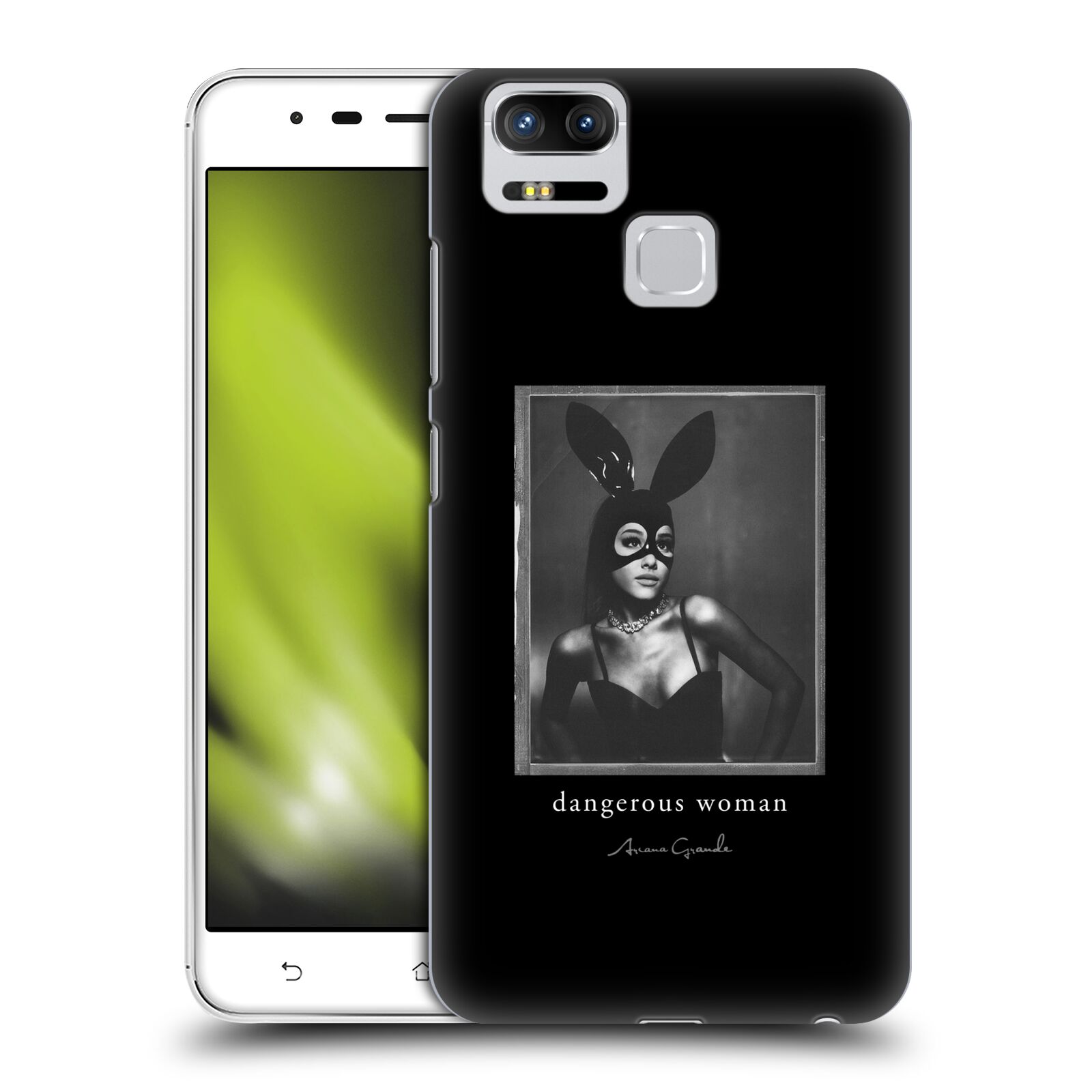 HEAD CASE plastový obal na mobil Asus Zenfone 3 Zoom ZE553KL zpěvačka Ariana Grande Dangerous Woman černá zajíček převlek