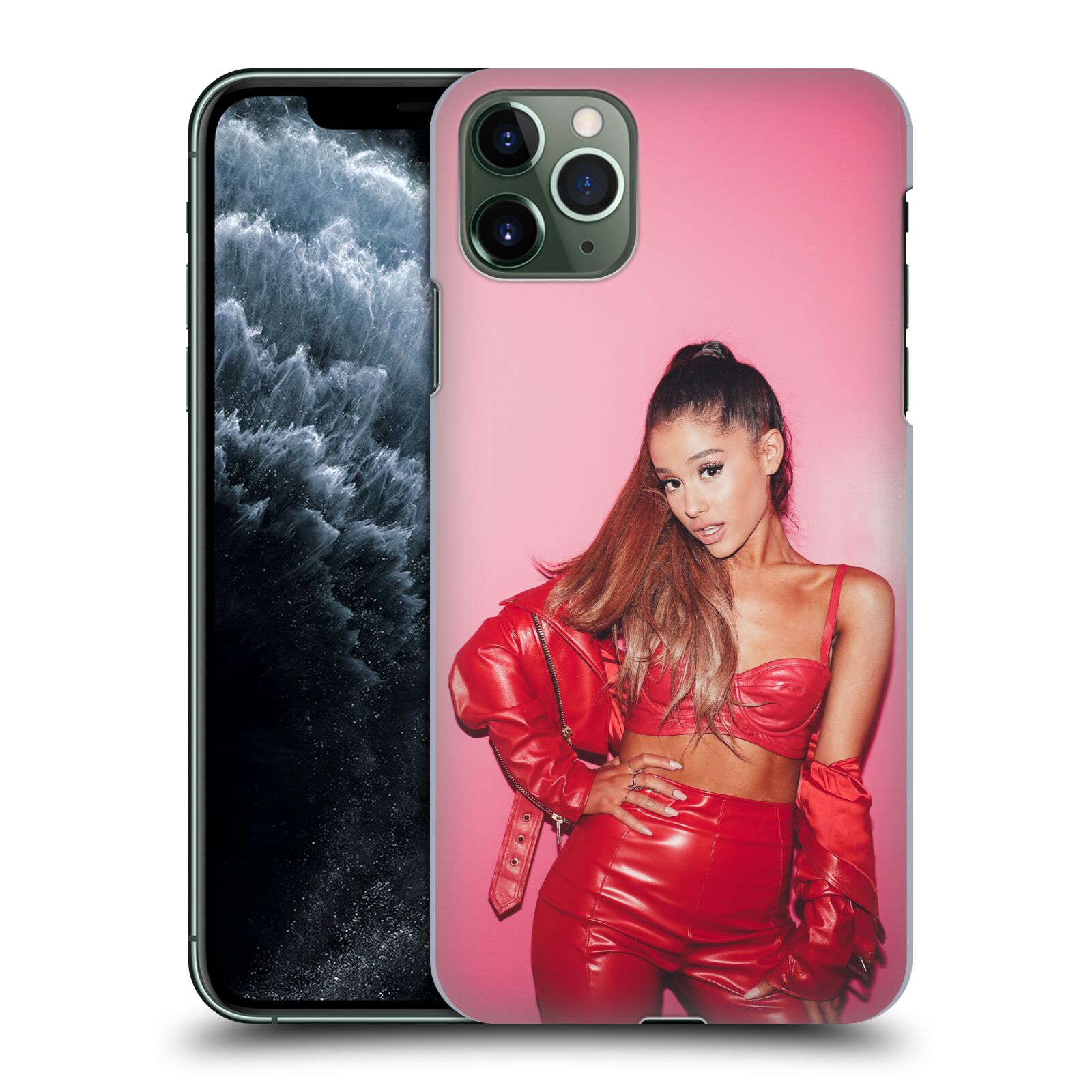 Zadní obal pro mobil Apple Iphone 11 PRO MAX - HEAD CASE - Zpěvačka Ariana Grande růžové pozadí