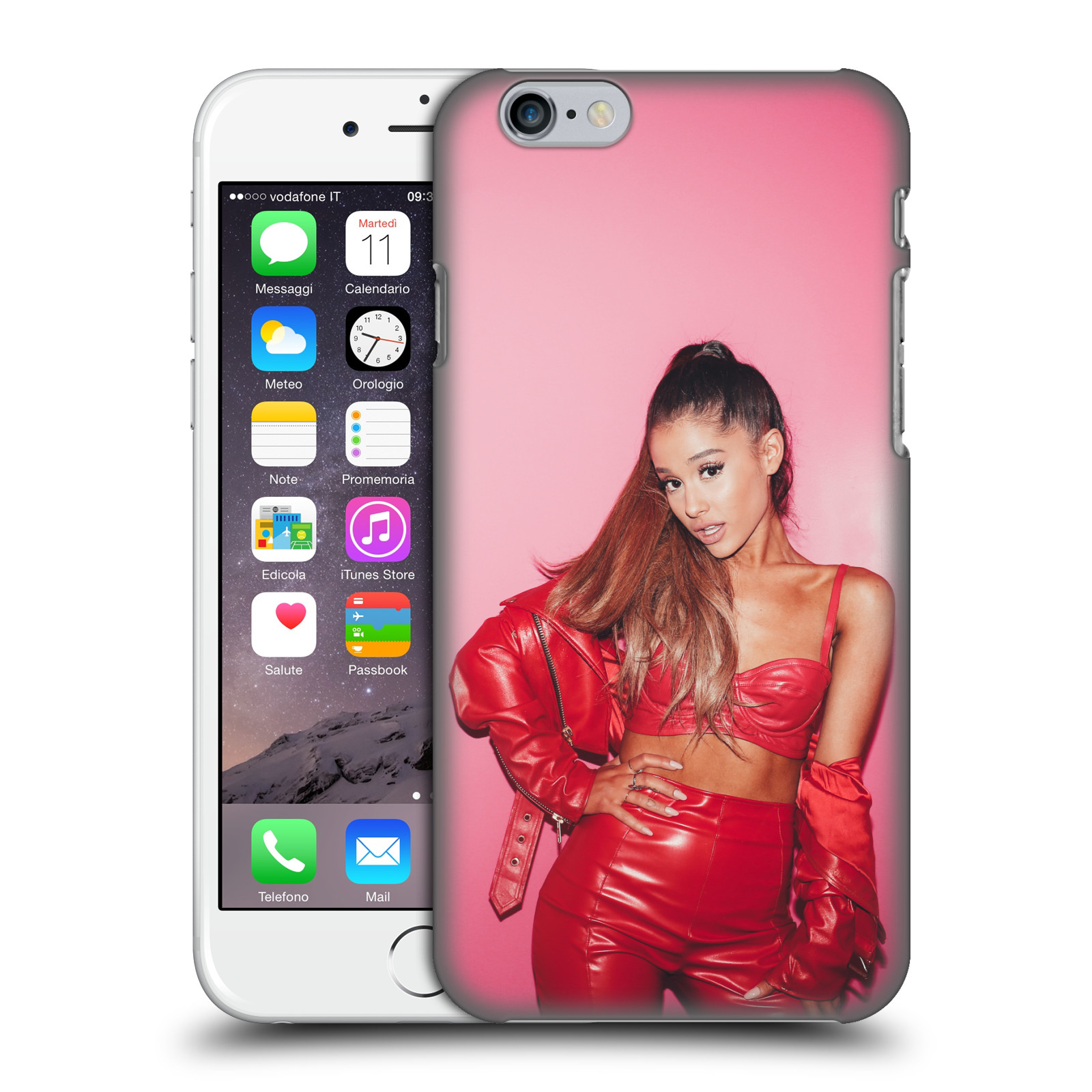 Zadní obal pro mobil Apple Iphone 6/6S - HEAD CASE - Zpěvačka Ariana Grande růžové pozadí