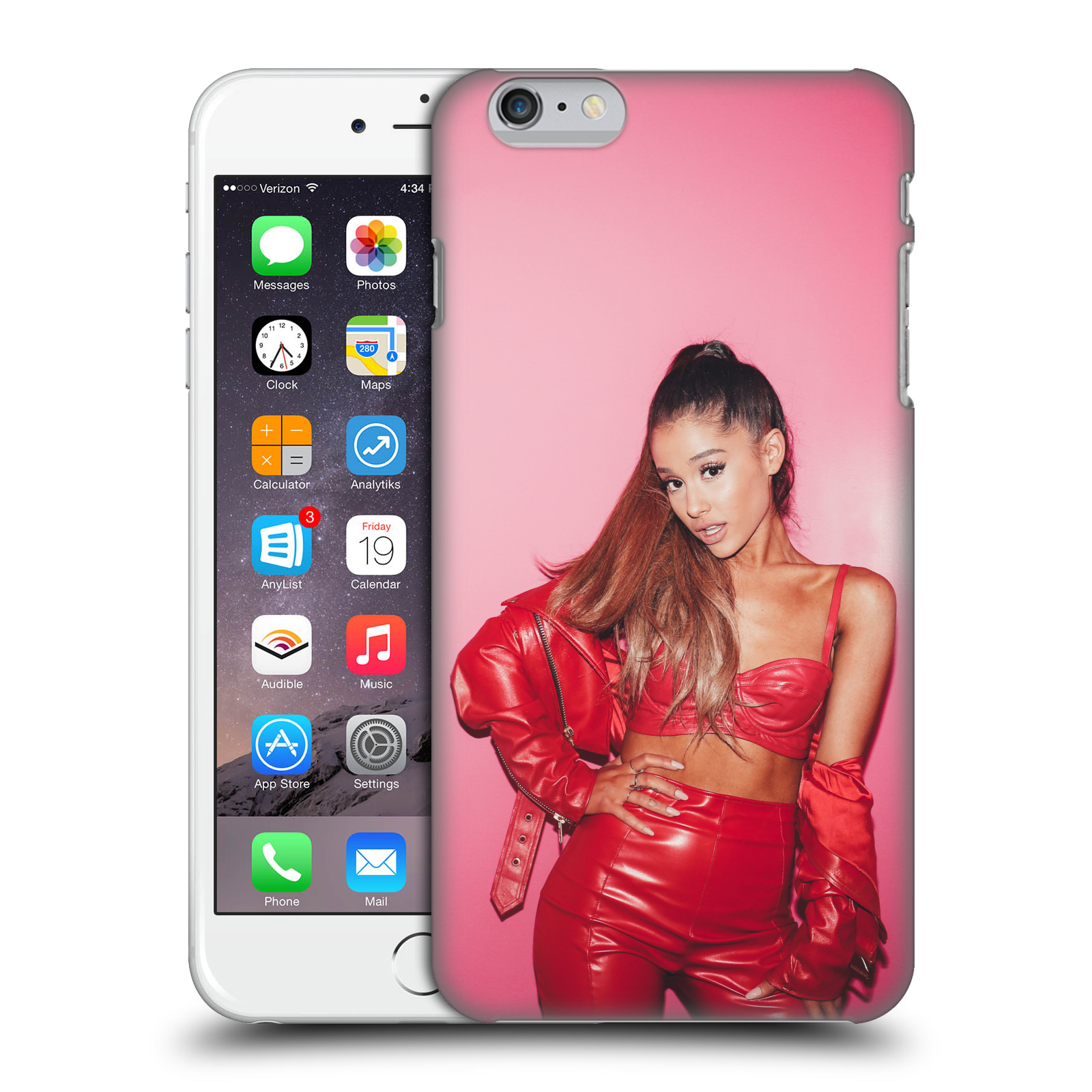 Zadní obal pro mobil Apple Iphone 6 PLUS / 6S PLUS - HEAD CASE - Zpěvačka Ariana Grande růžové pozadí