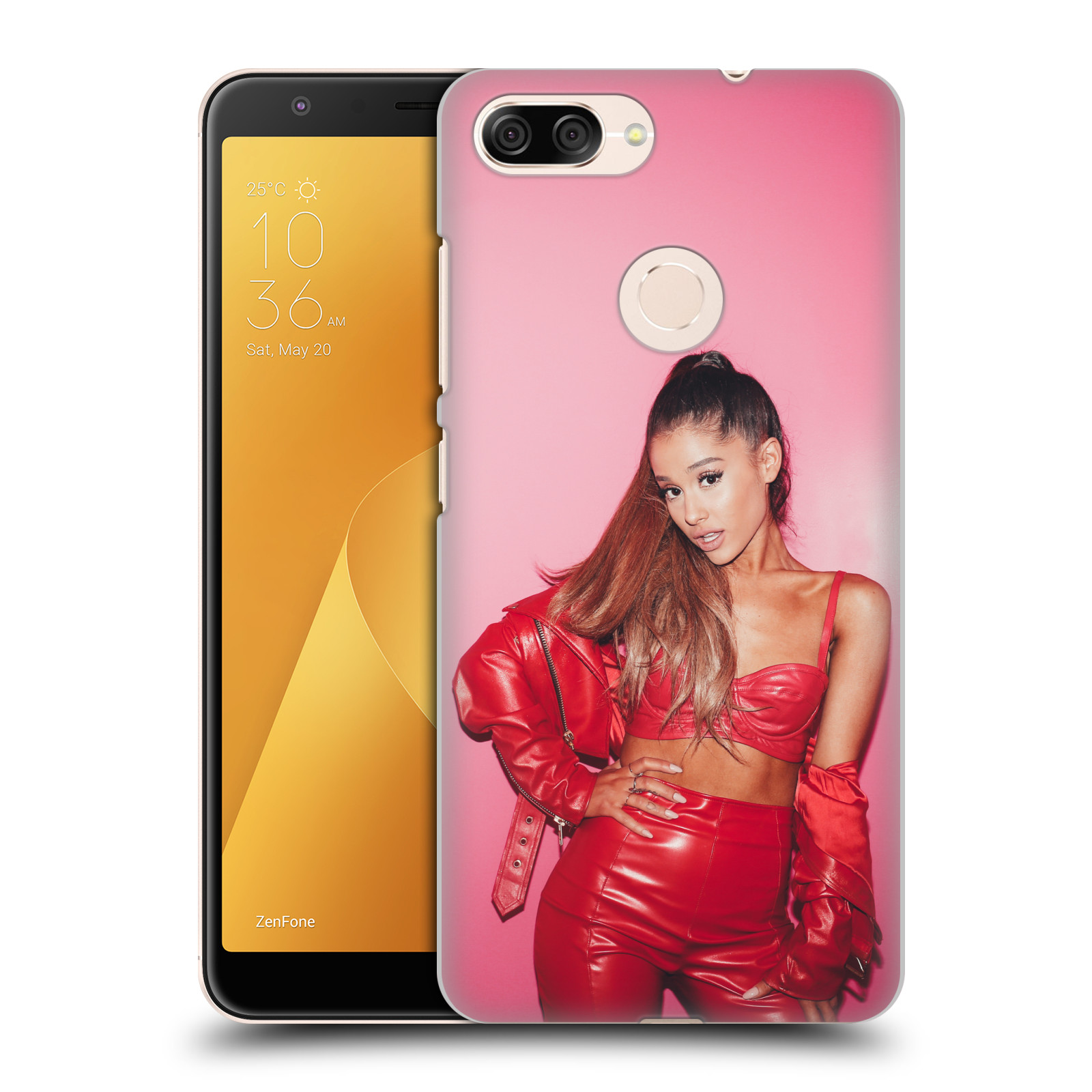 Zadní obal pro mobil Asus Zenfone Max Plus (M1) - HEAD CASE - Zpěvačka Ariana Grande růžové pozadí