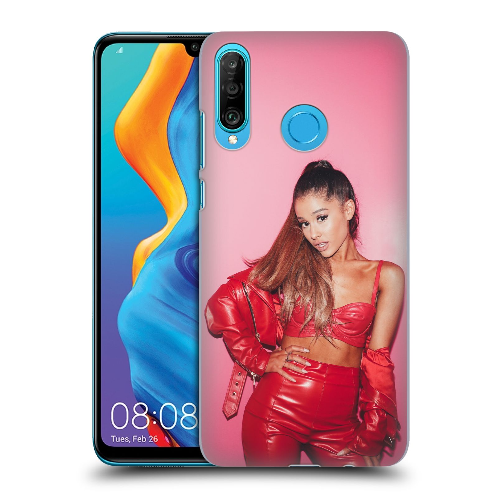 Pouzdro na mobil Huawei P30 LITE - HEAD CASE - zpěvačka Ariana Grande Dangerous Woman růžová