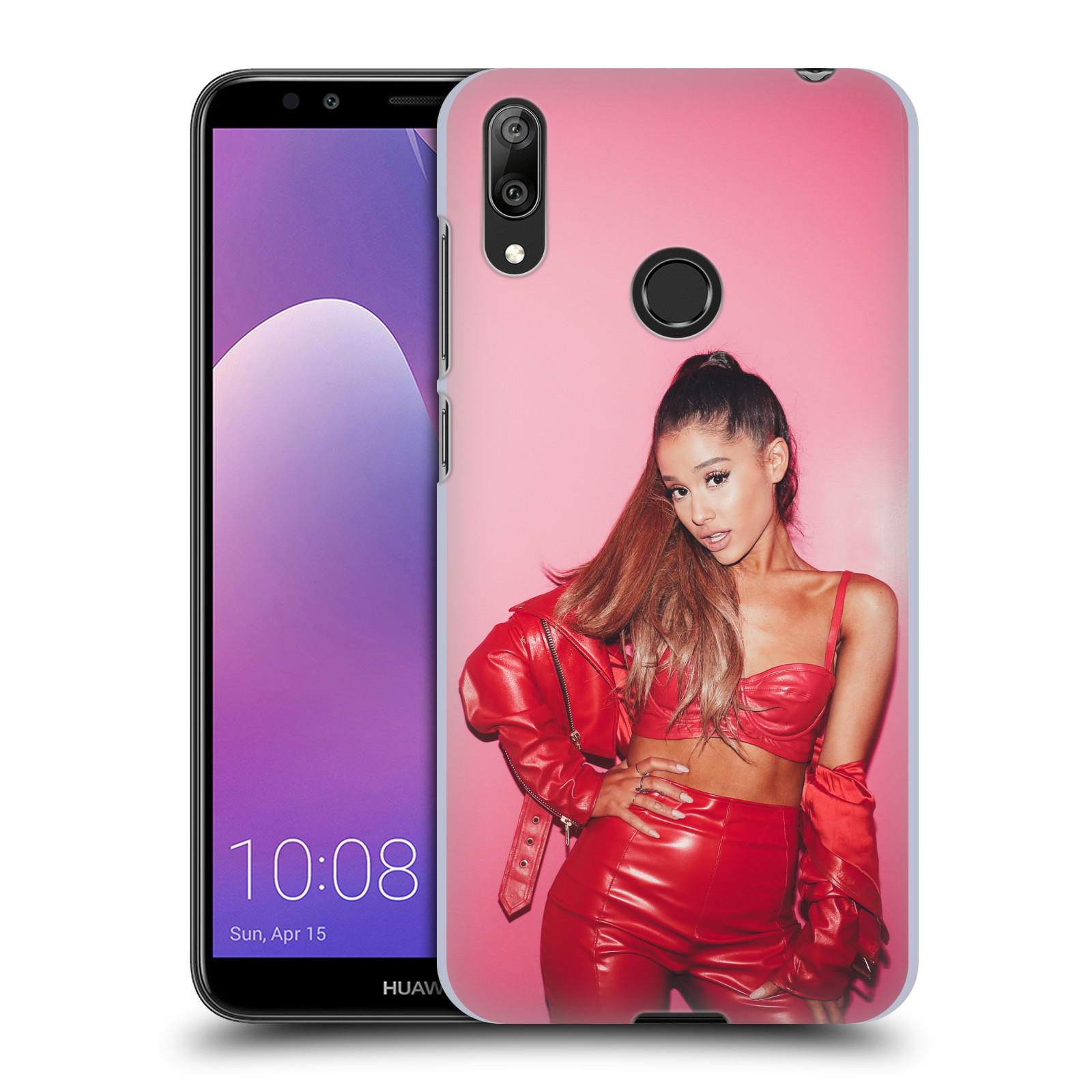 Pouzdro na mobil Huawei Y7 2019 - Head Case - zpěvačka Ariana Grande Dangerous Woman růžová