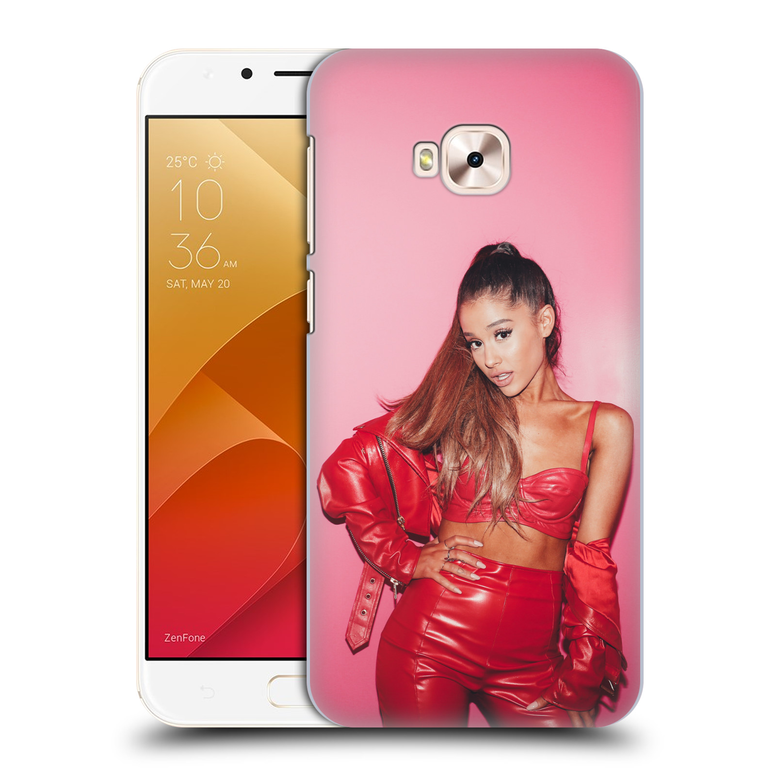 Zadní obal pro mobil Asus Zenfone 4 Selfie Pro ZD552KL - HEAD CASE - Zpěvačka Ariana Grande růžové pozadí
