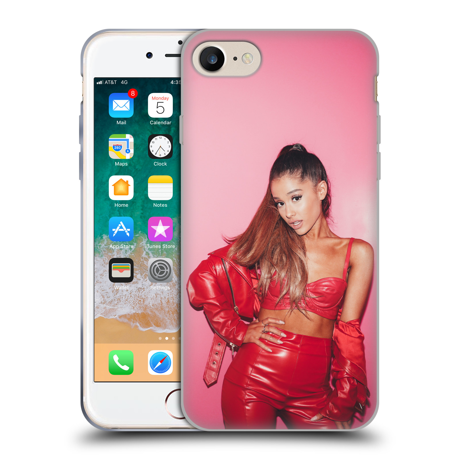 HEAD CASE silikonový obal na mobil Apple Iphone 8 zpěvačka Ariana Grande Dangerous Woman růžová