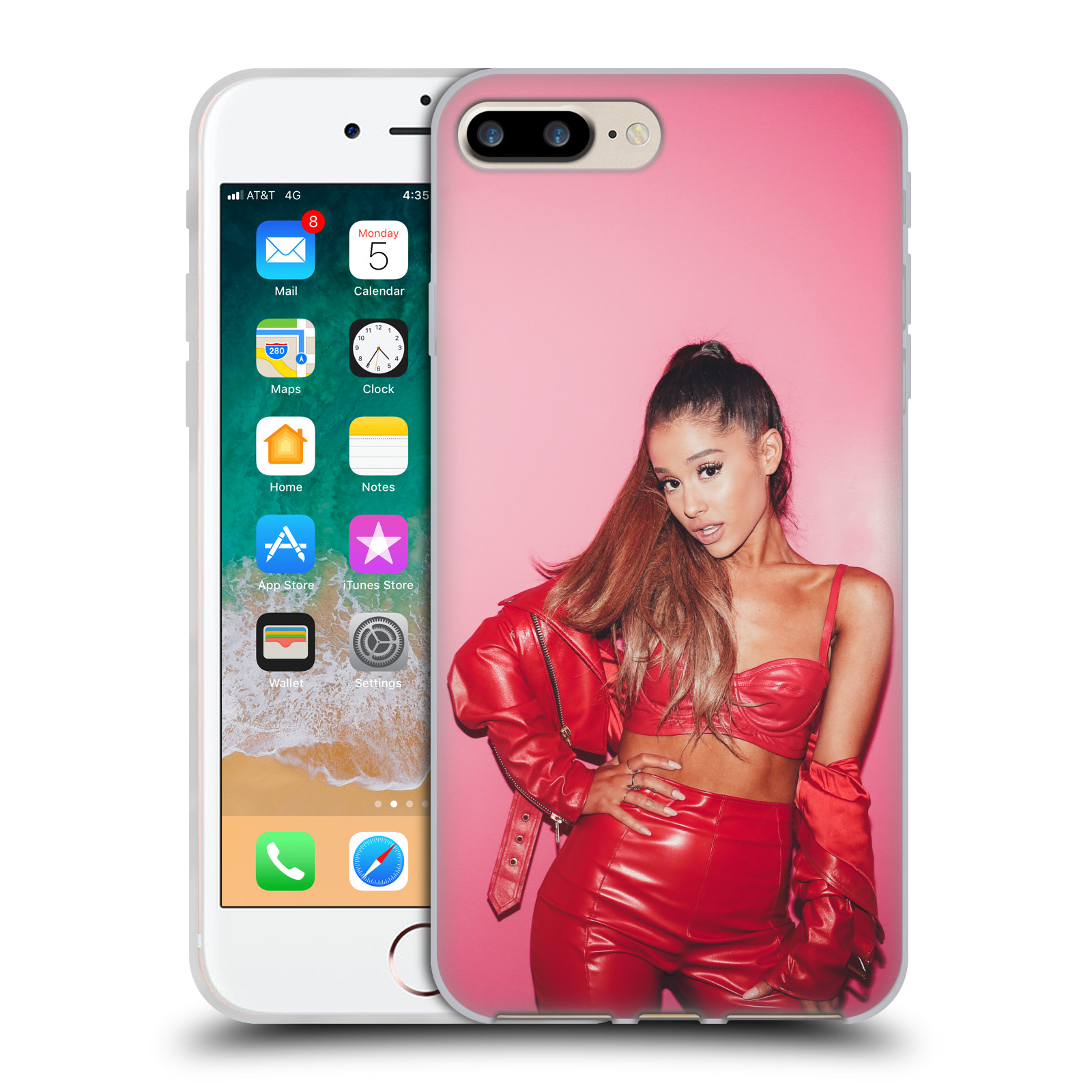 HEAD CASE silikonový obal na mobil Apple Iphone 7 PLUS zpěvačka Ariana Grande Dangerous Woman růžová