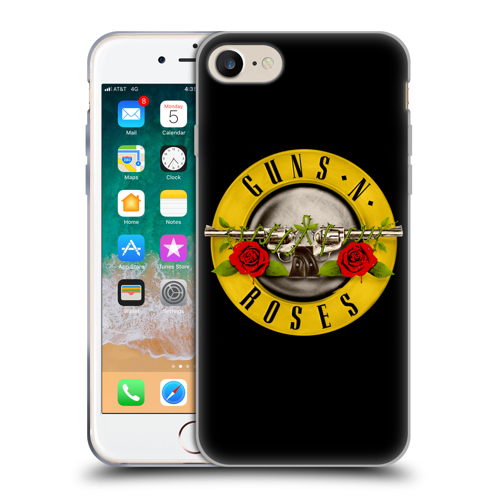 HEAD CASE silikonový obal na mobil Apple Iphone 8 hudební skupina Guns N Roses