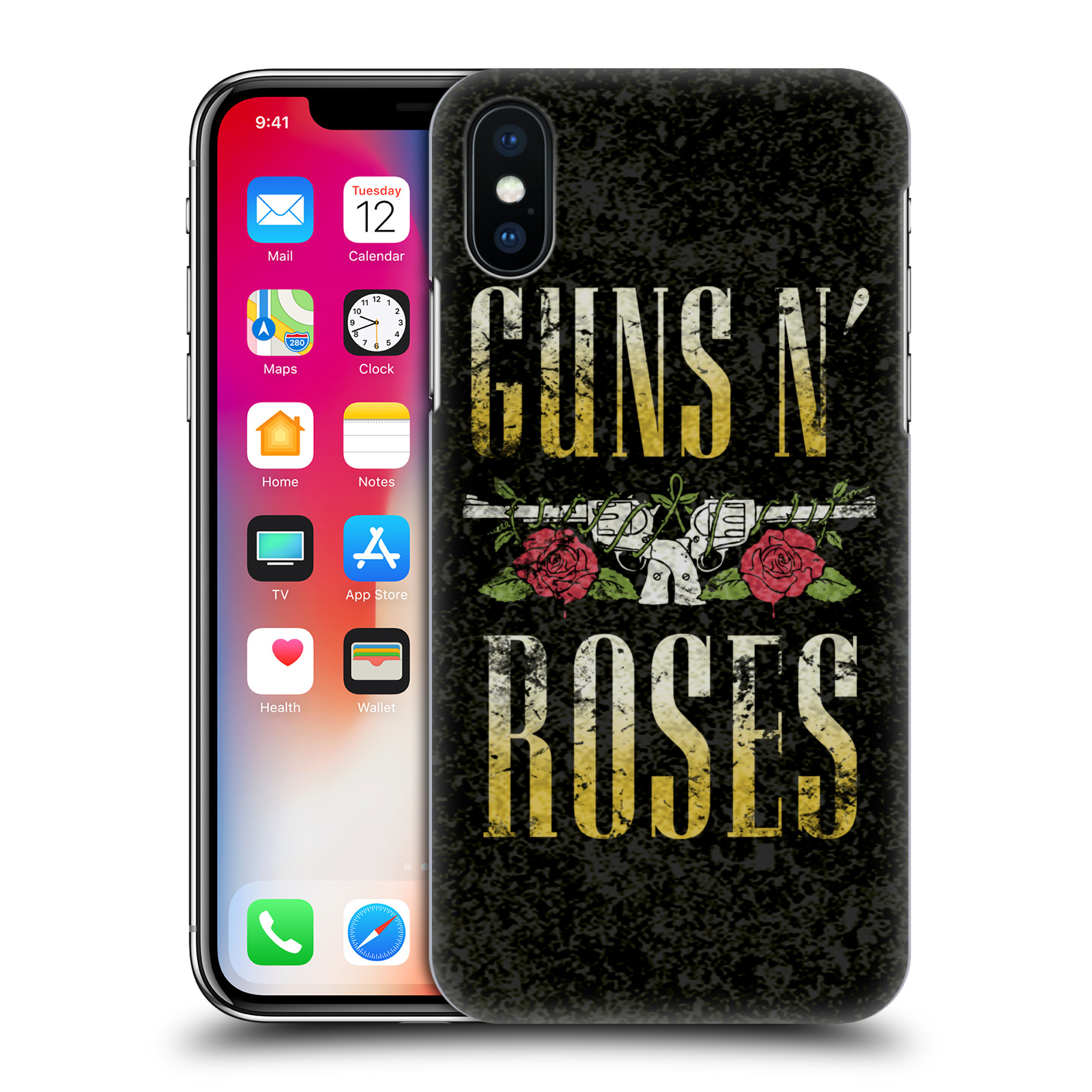 HEAD CASE plastový obal na mobil Apple Iphone X / XS hudební skupina Guns N Roses text