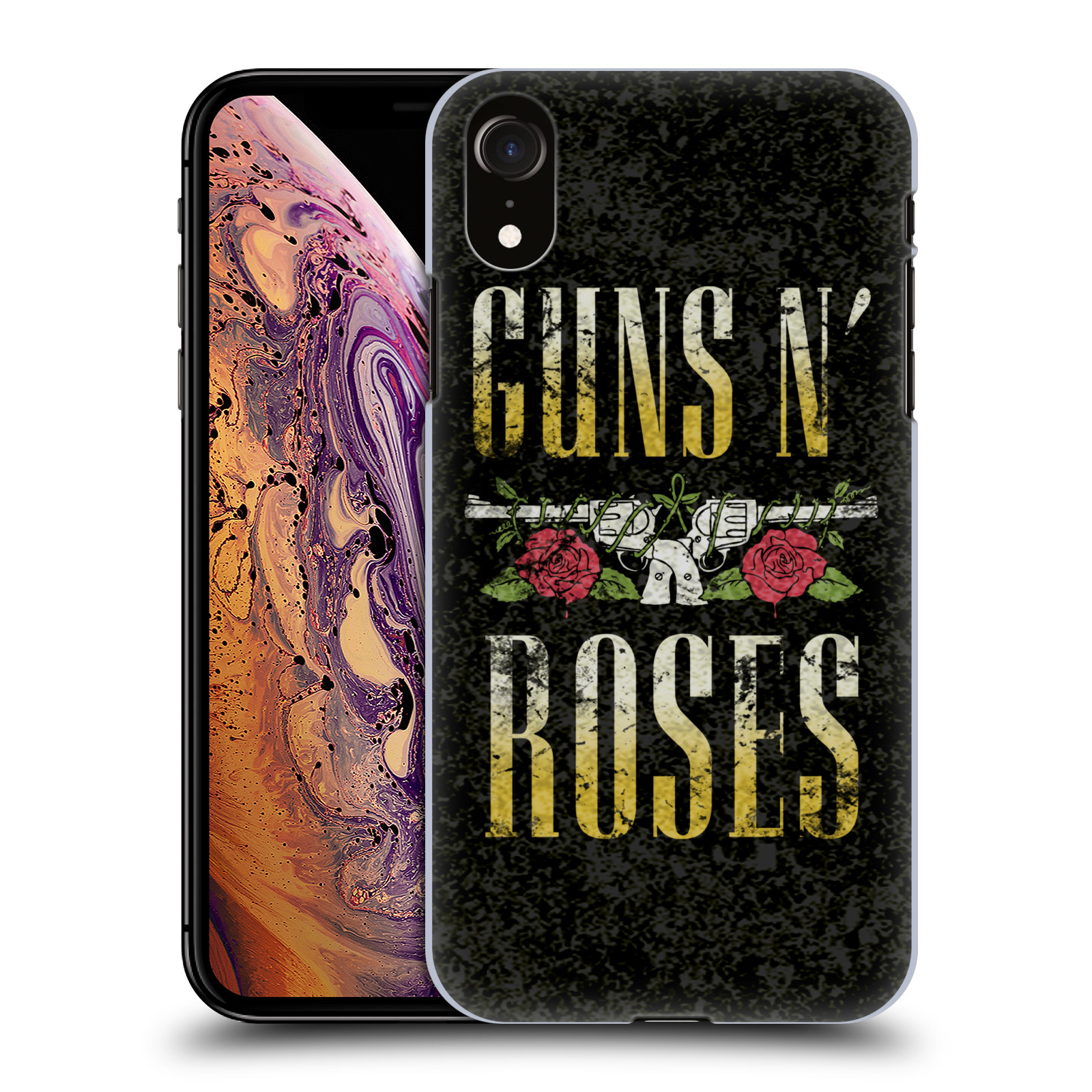 HEAD CASE plastový obal na mobil Apple Iphone XR hudební skupina Guns N Roses text
