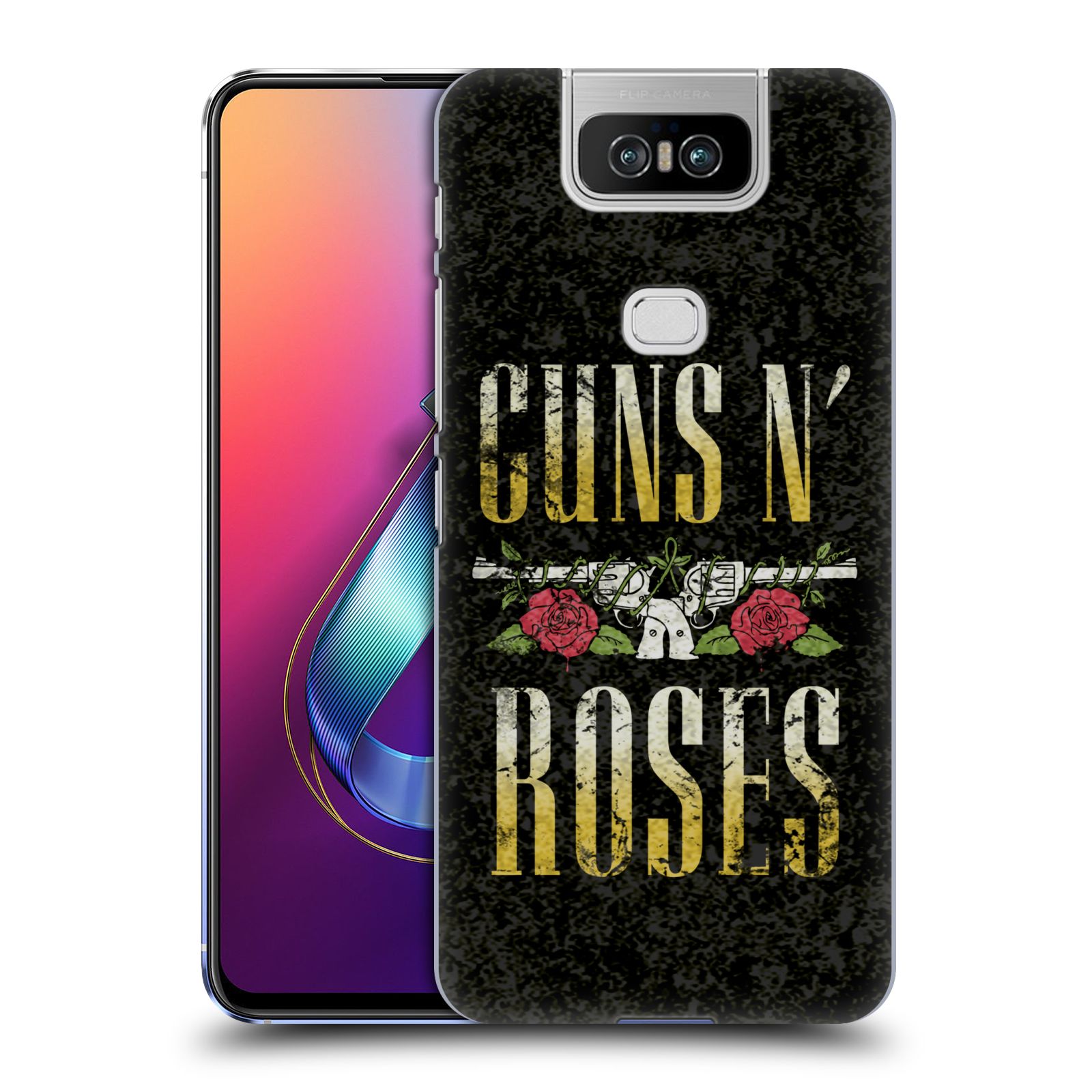 Pouzdro na mobil Asus Zenfone 6 ZS630KL - HEAD CASE - hudební skupina Guns N Roses text