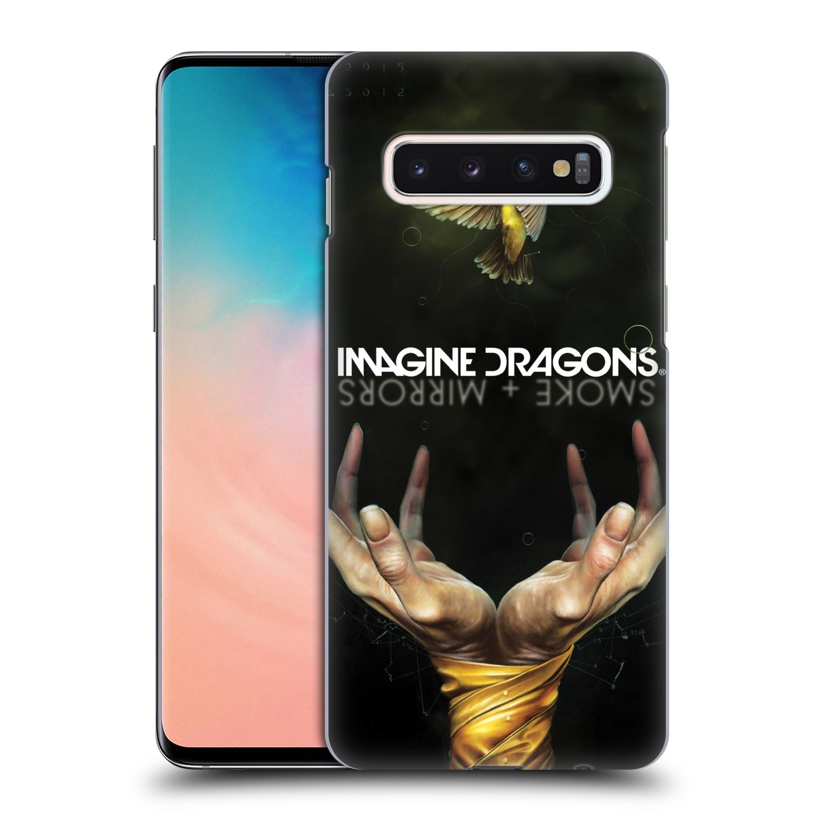 Pouzdro na mobil Samsung Galaxy S10 - HEAD CASE - hudební skupina Imagine Dragons SMOKE and MIRRORS