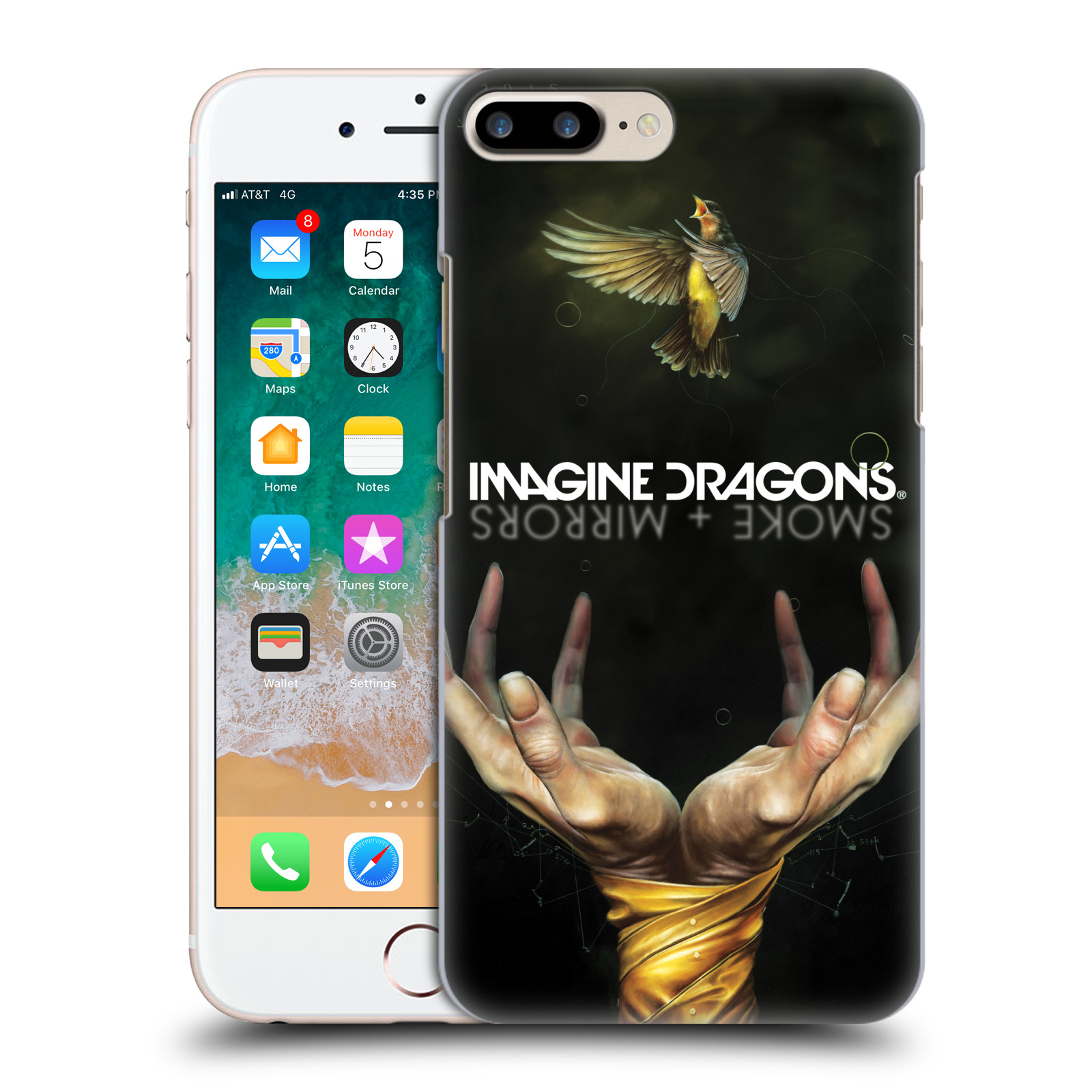 Plastové pouzdro pro mobil Apple Iphone 8 PLUS hudební skupina Imagine Dragons SMOKE and MIRRORS