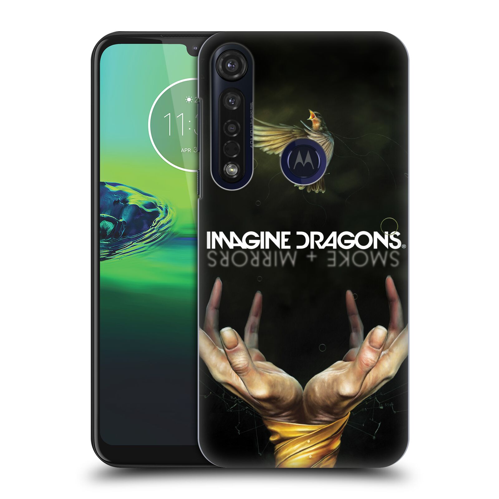 Pouzdro na mobil Motorola Moto G8 PLUS - HEAD CASE - hudební skupina Imagine Dragons SMOKE and MIRRORS