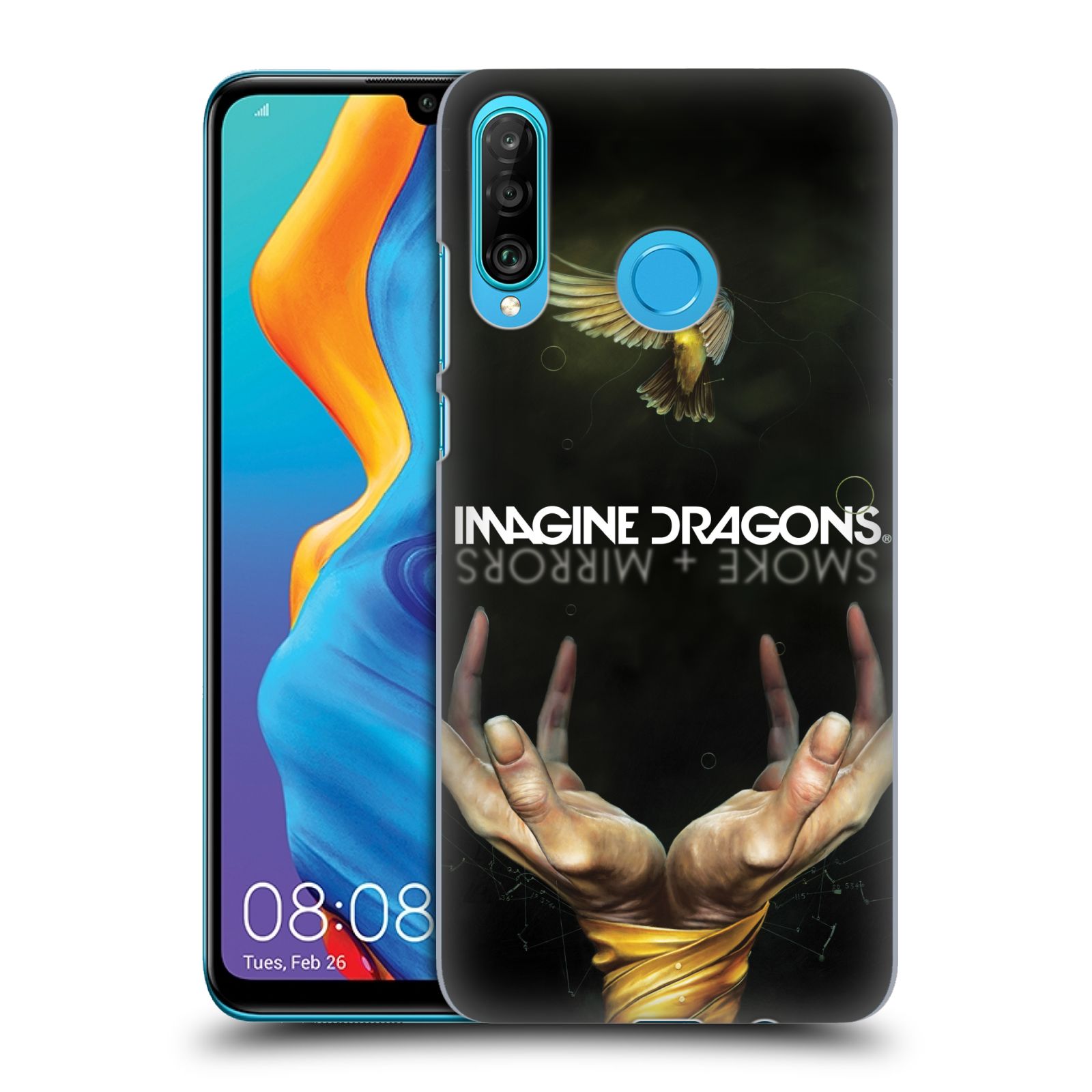 Pouzdro na mobil Huawei P30 LITE - HEAD CASE - hudební skupina Imagine Dragons SMOKE and MIRRORS