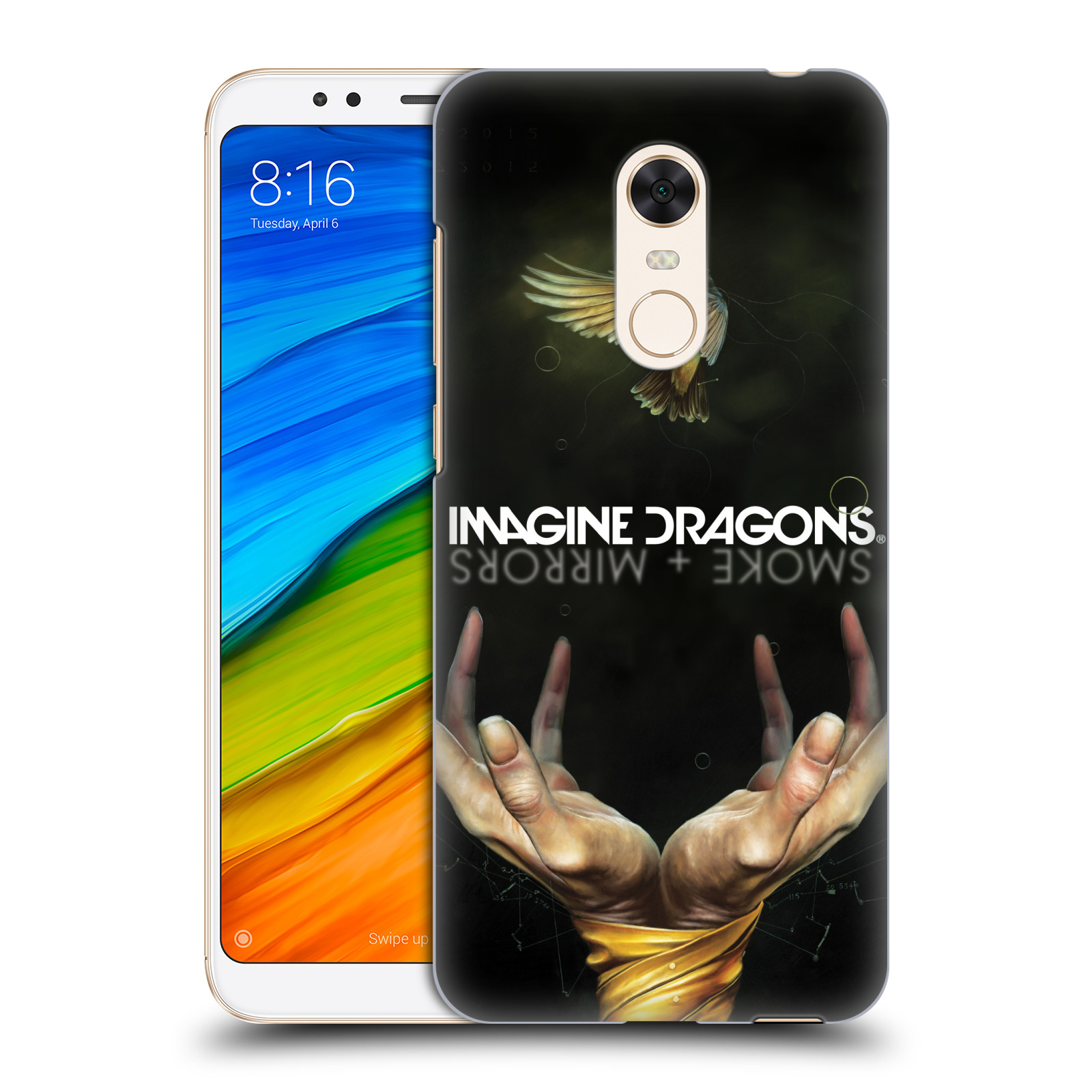 HEAD CASE plastový obal na mobil Xiaomi Redmi 5 PLUS hudební skupina Imagine Dragons SMOKE and MIRRORS