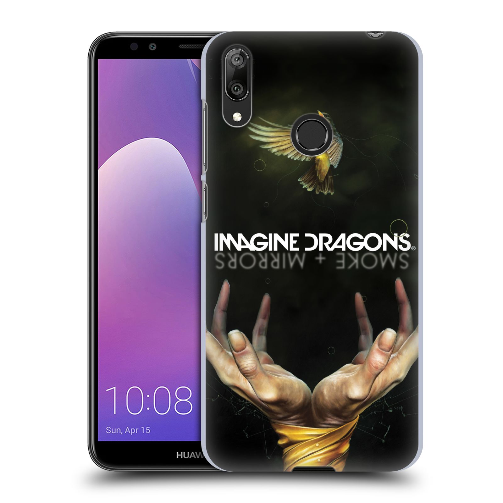 Pouzdro na mobil Huawei Y7 2019 - Head Case - hudební skupina Imagine Dragons SMOKE and MIRRORS