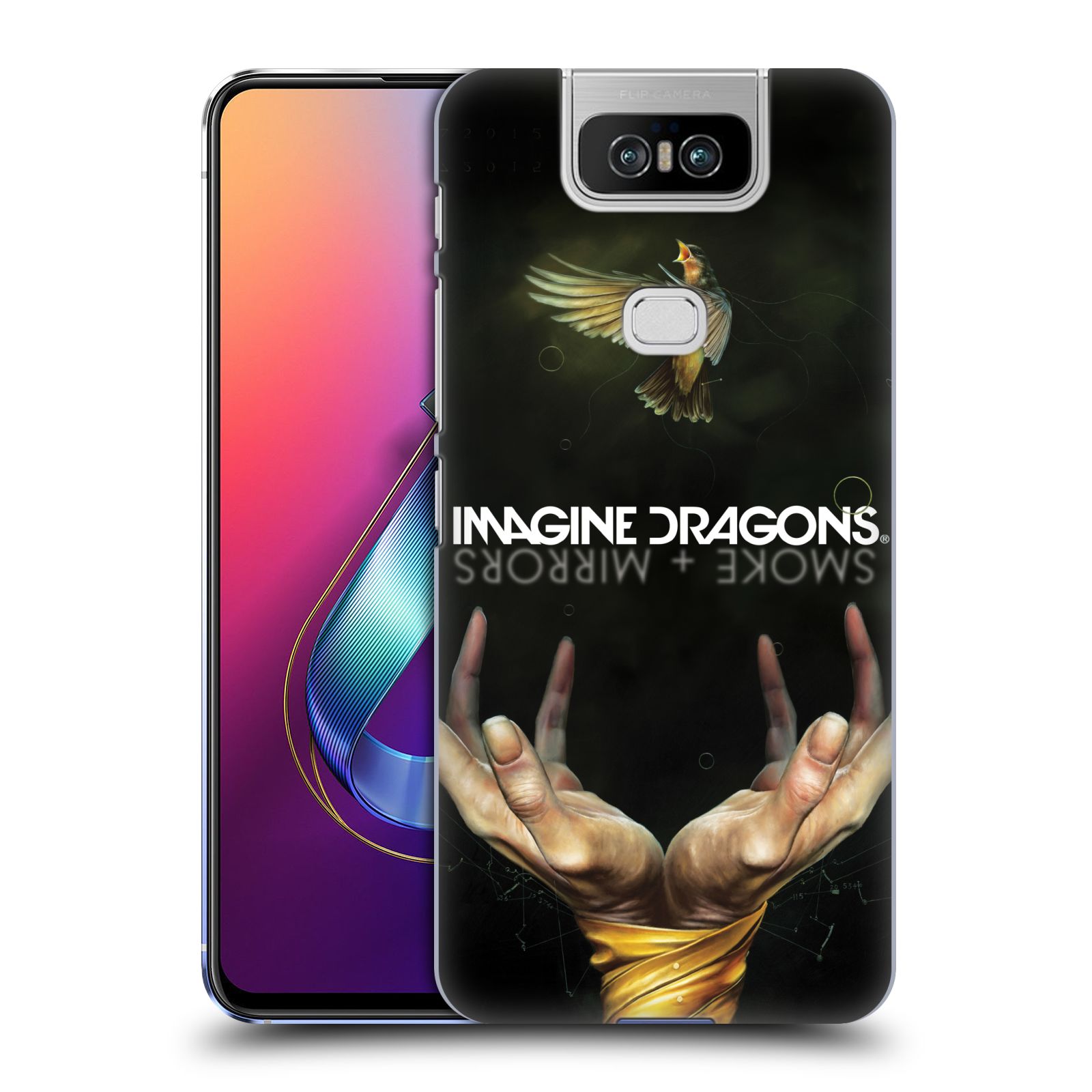 Pouzdro na mobil Asus Zenfone 6 ZS630KL - HEAD CASE - hudební skupina Imagine Dragons SMOKE and MIRRORS