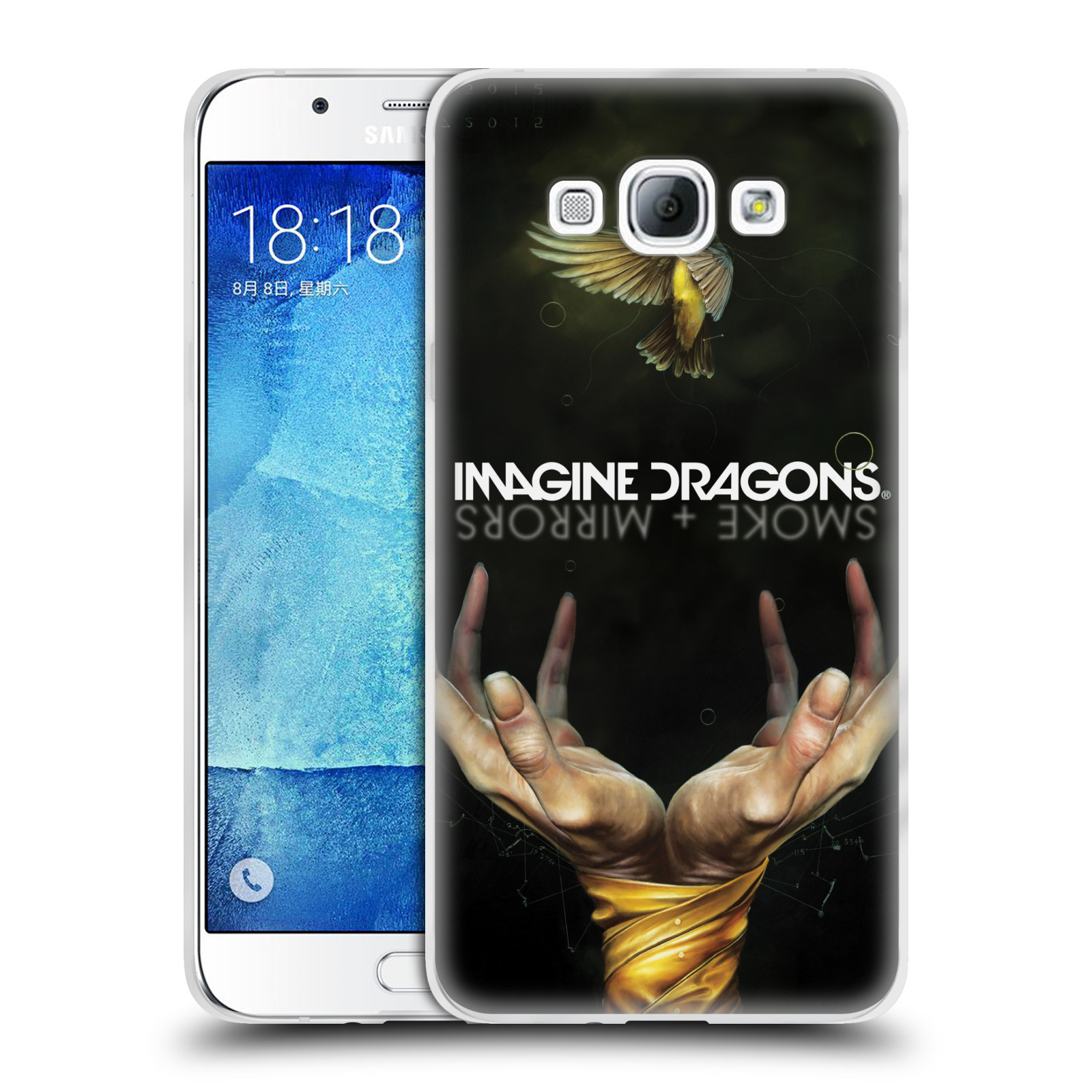 HEAD CASE silikonový obal na mobil Samsung Galaxy A8 2015 hudební skupina Imagine Dragons SMOKE and MIRRORS