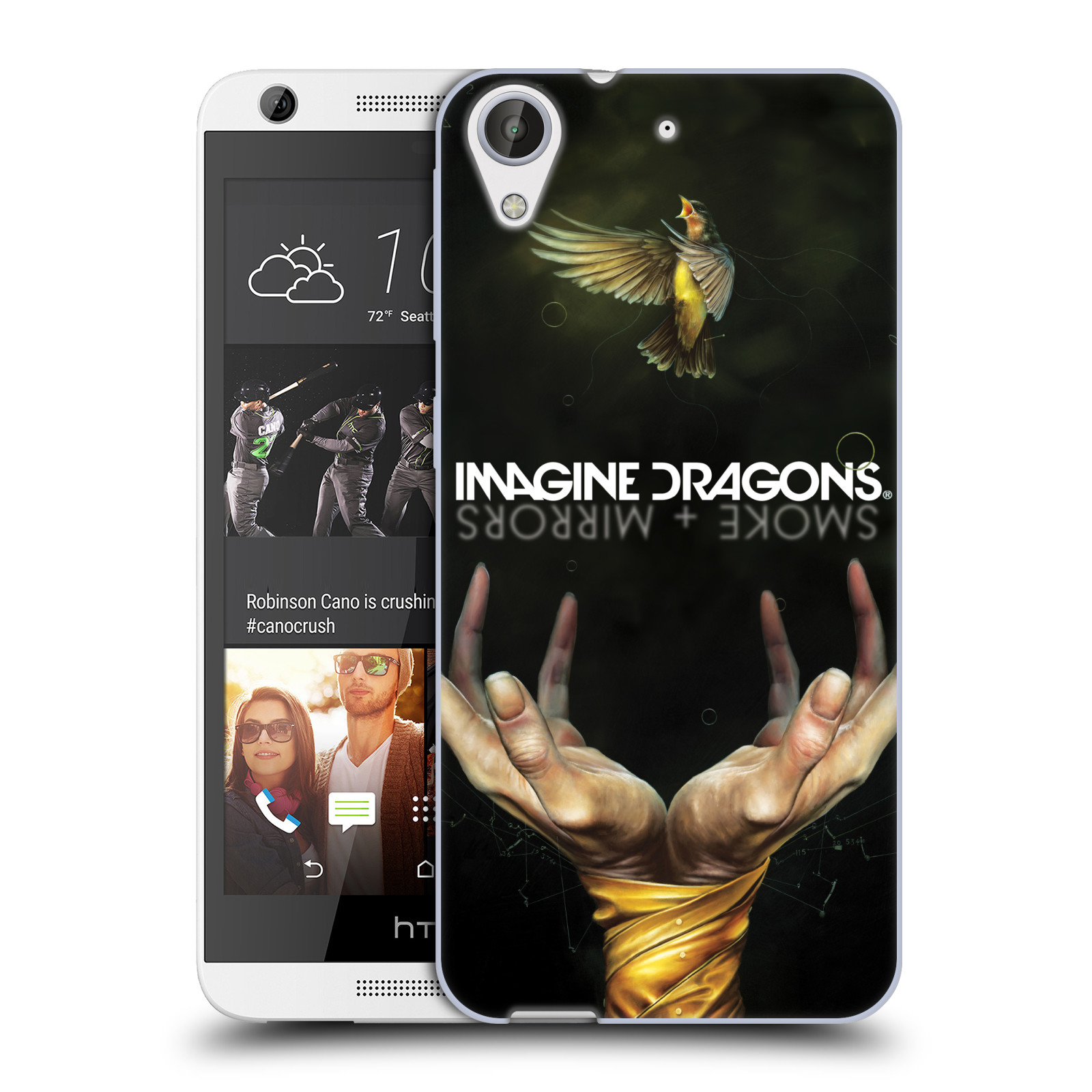 HEAD CASE silikonový obal na mobil HTC Desire 626 hudební skupina Imagine Dragons SMOKE and MIRRORS
