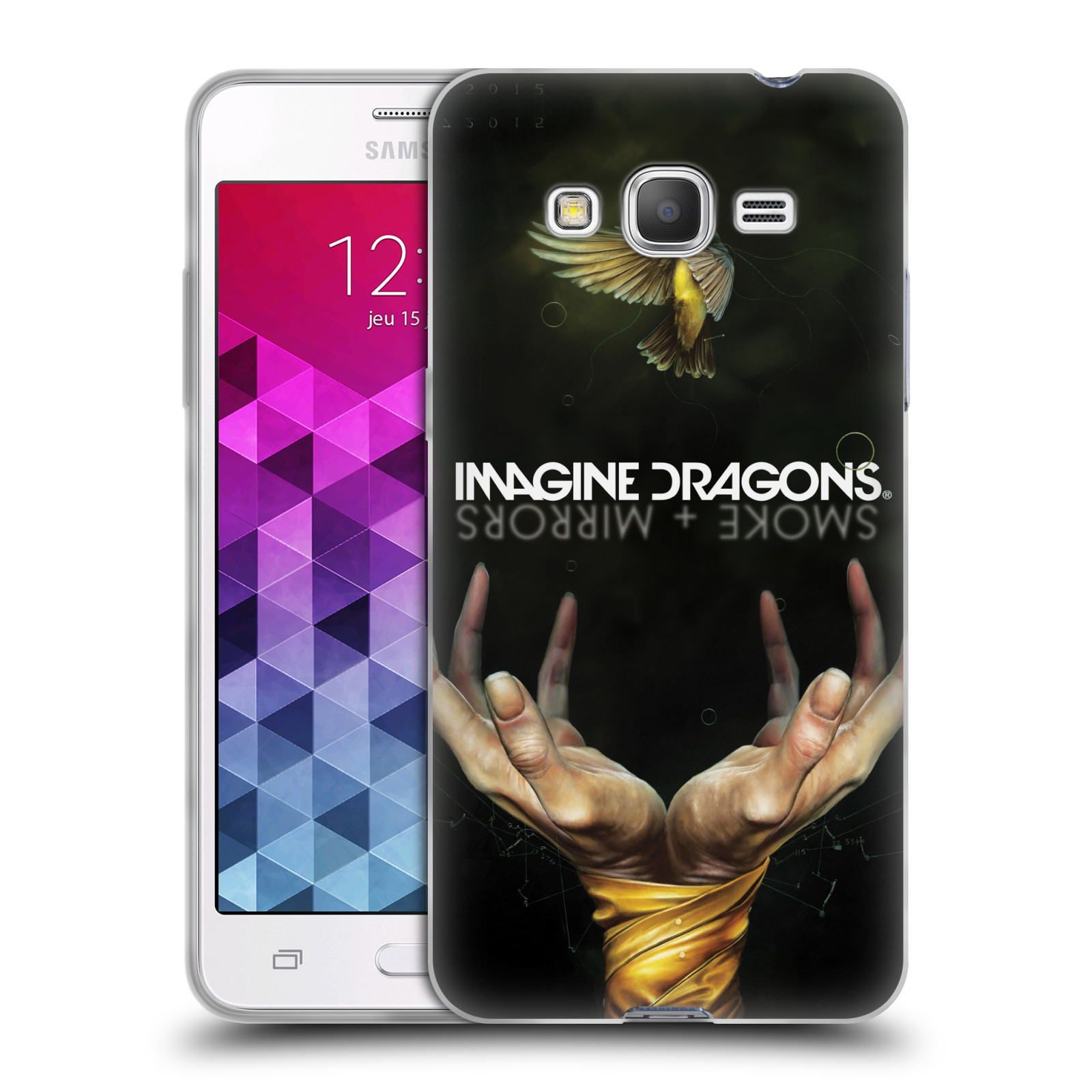 HEAD CASE silikonový obal na mobil Samsung Galaxy Grand Prime hudební skupina Imagine Dragons SMOKE and MIRRORS