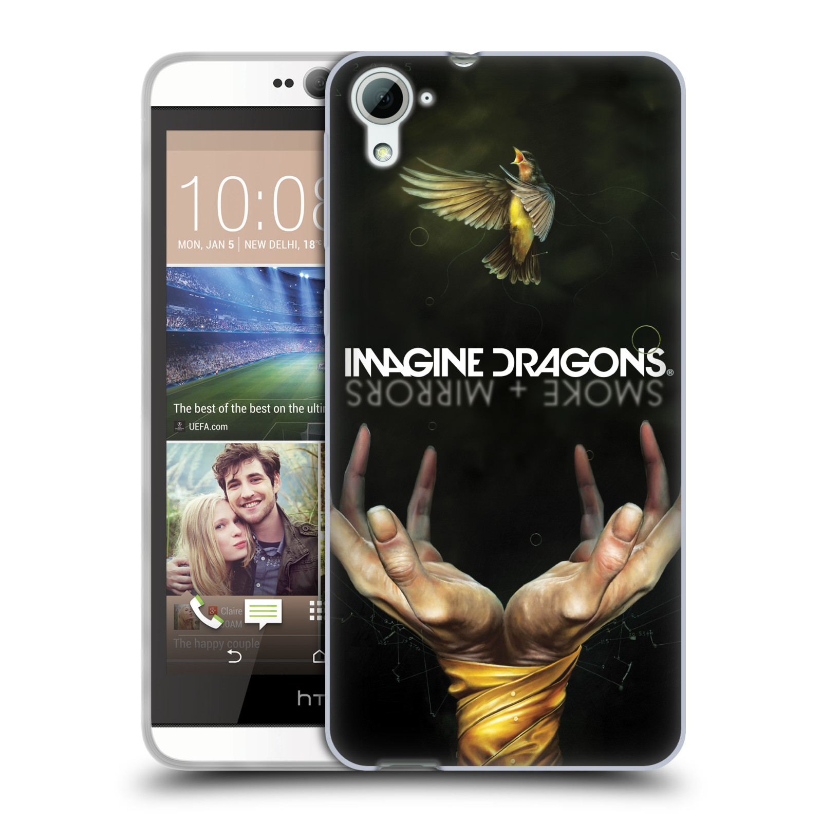 HEAD CASE silikonový obal na mobil HTC Desire 826 hudební skupina Imagine Dragons SMOKE and MIRRORS