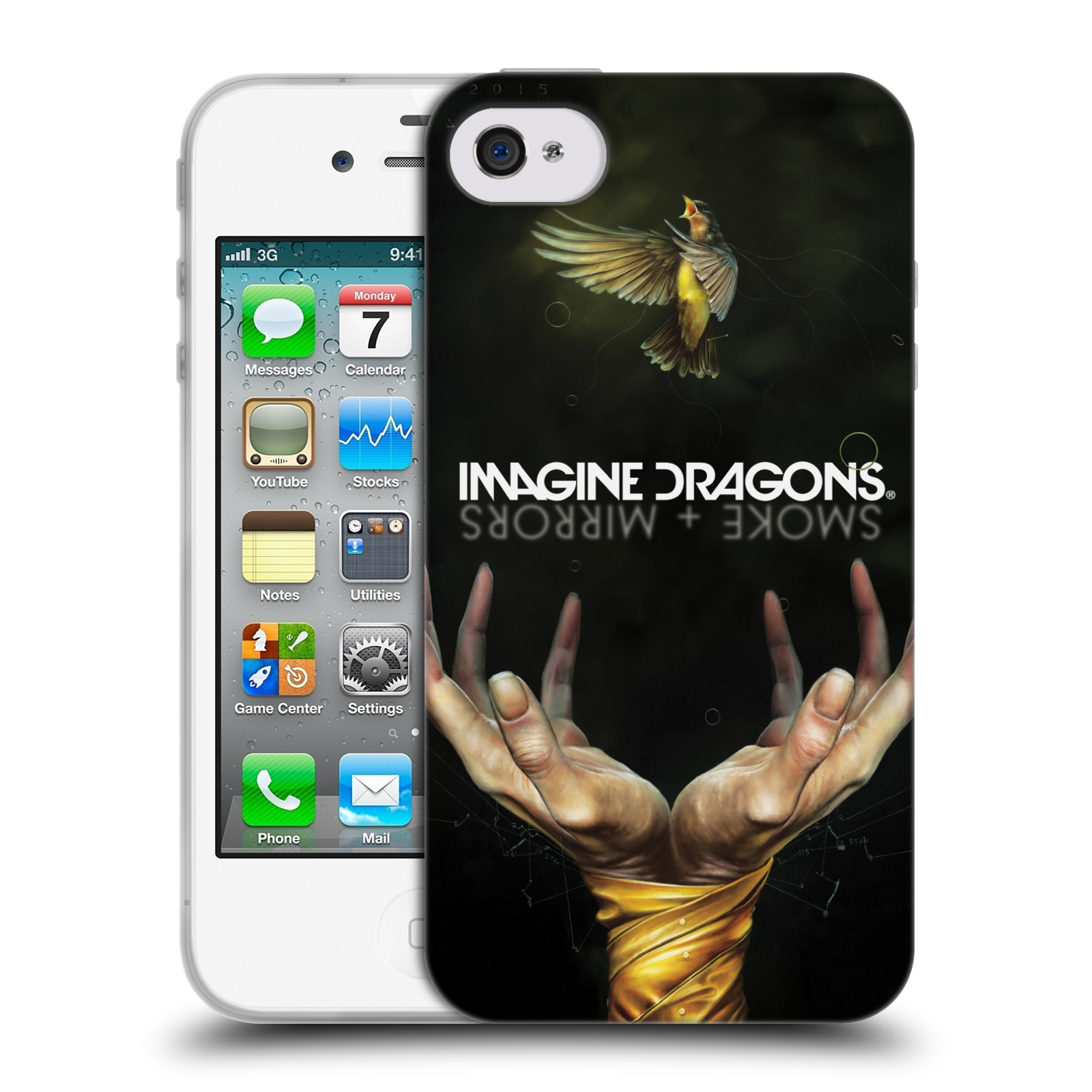 HEAD CASE silikonový obal na mobil Apple Iphone 4/4S hudební skupina Imagine Dragons SMOKE and MIRRORS