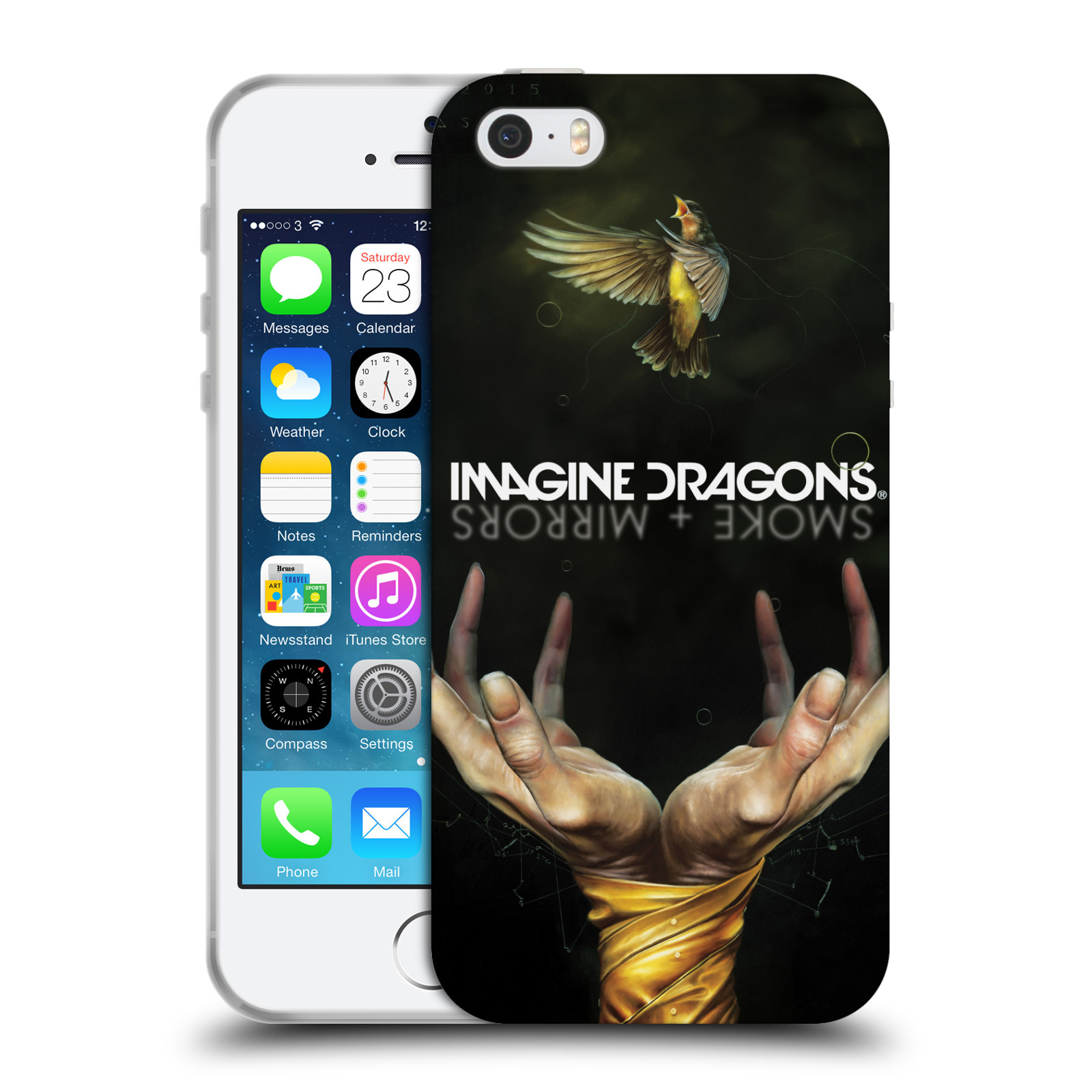 HEAD CASE silikonový obal na mobil Apple Iphone 5/5S hudební skupina Imagine Dragons SMOKE and MIRRORS