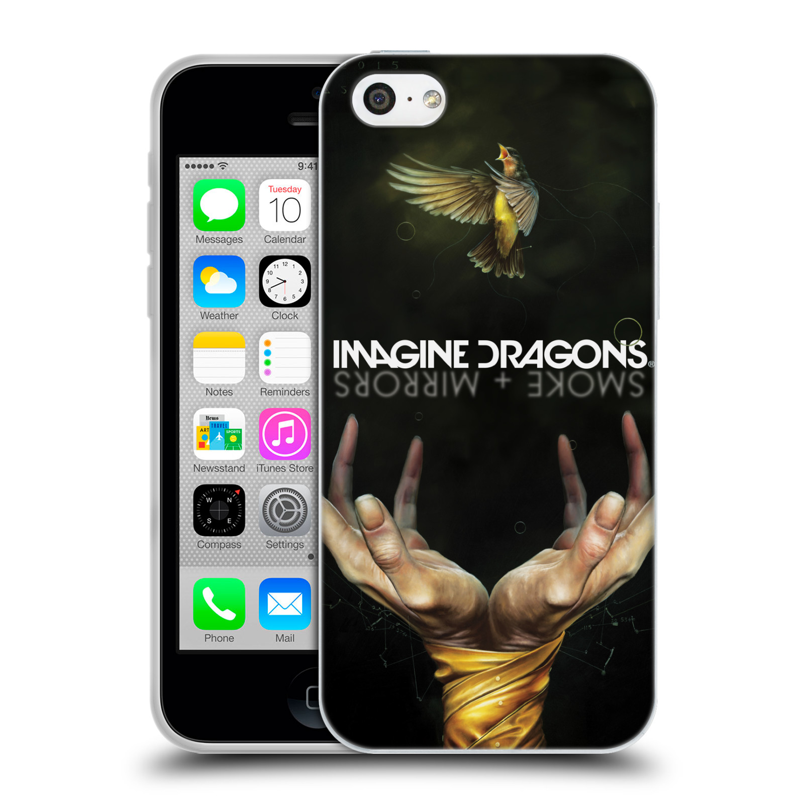 HEAD CASE silikonový obal na mobil Apple Iphone 5C hudební skupina Imagine Dragons SMOKE and MIRRORS