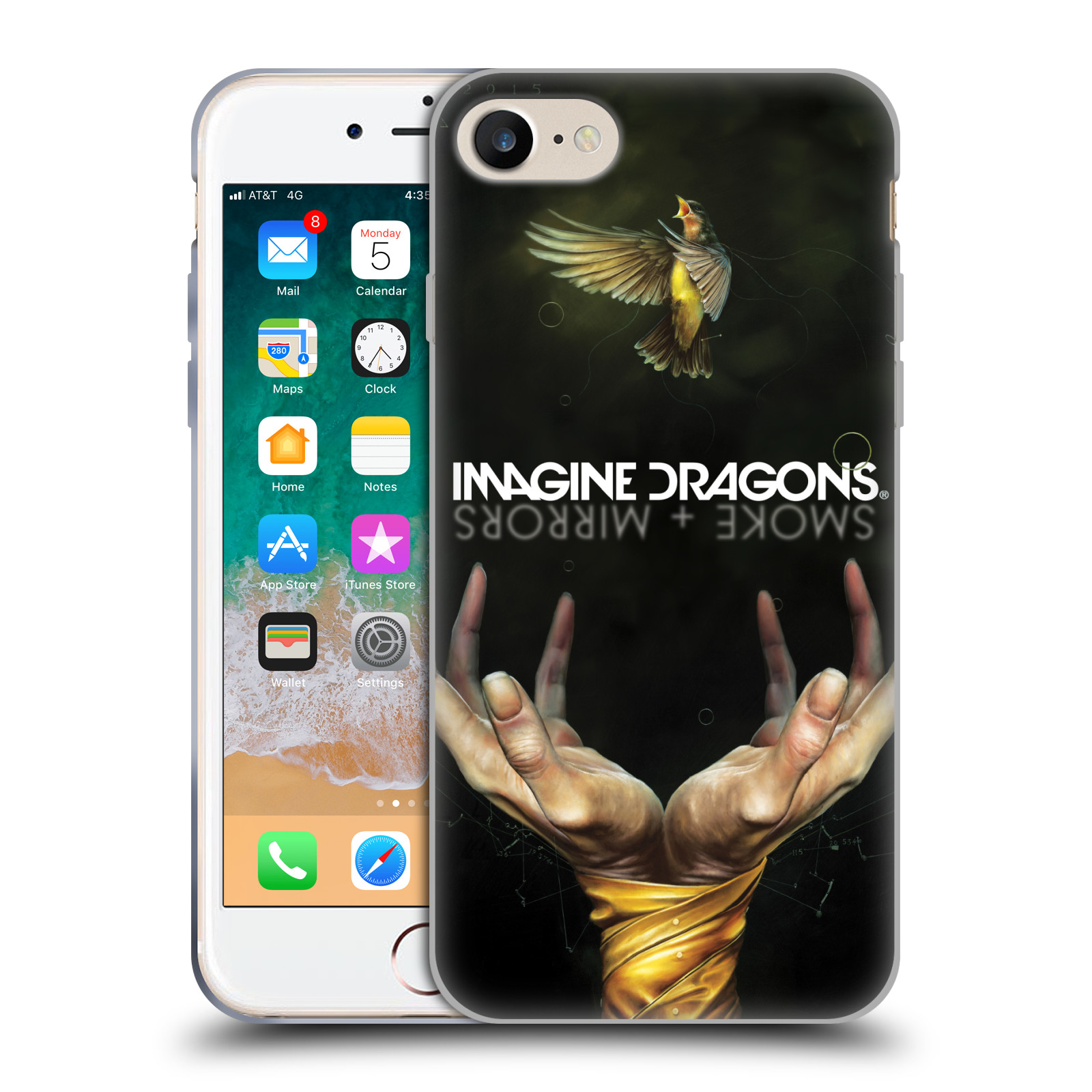 HEAD CASE silikonový obal na mobil Apple Iphone 7 hudební skupina Imagine Dragons SMOKE and MIRRORS