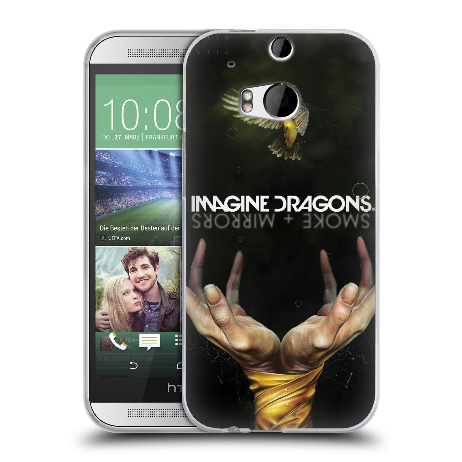 HEAD CASE silikonový obal na mobil HTC one M8 / M8s hudební skupina Imagine Dragons SMOKE and MIRRORS