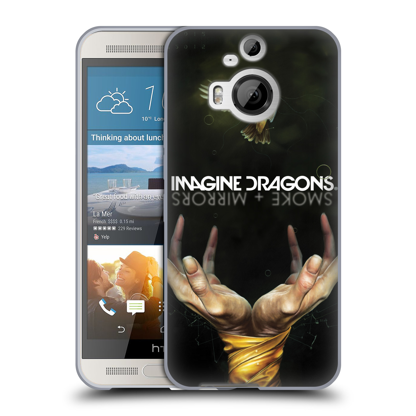 HEAD CASE silikonový obal na mobil HTC One M9 PLUS hudební skupina Imagine Dragons SMOKE and MIRRORS