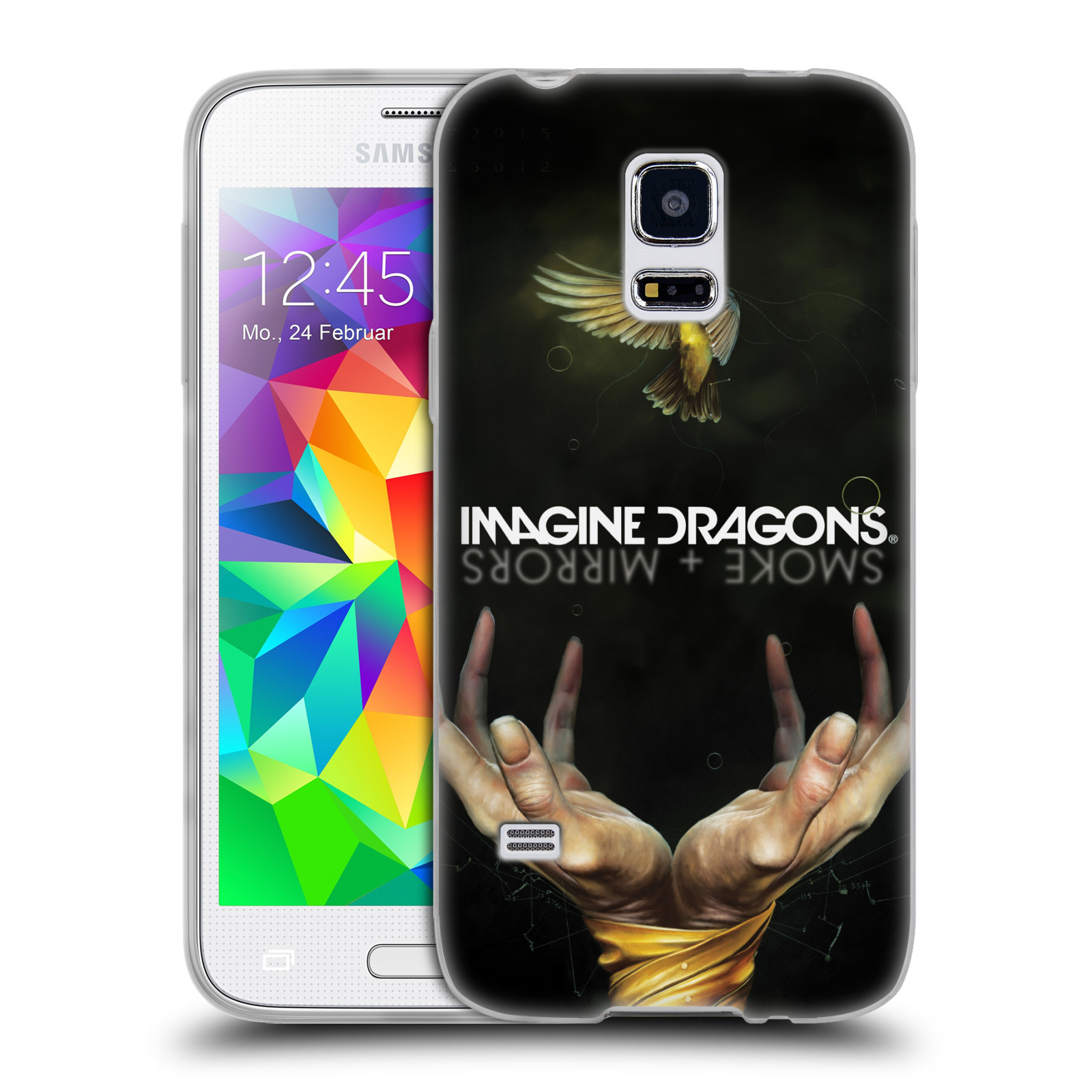 HEAD CASE silikonový obal na mobil Samsung Galaxy S5 MINI hudební skupina Imagine Dragons SMOKE and MIRRORS