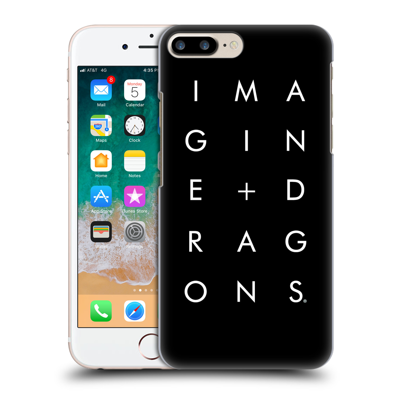 Plastové pouzdro pro mobil Apple Iphone 8 PLUS hudební skupina Imagine Dragons logo