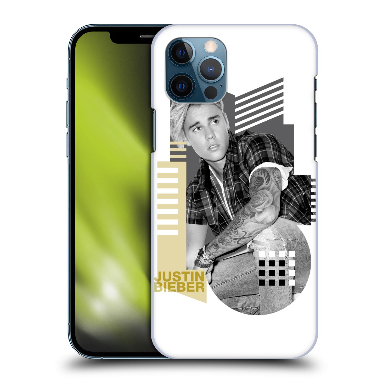 Zadní obal pro mobil Apple iPhone 12 / iPhone 12 Pro - HEAD CASE - zpěvák Justin Bieber - Geometric