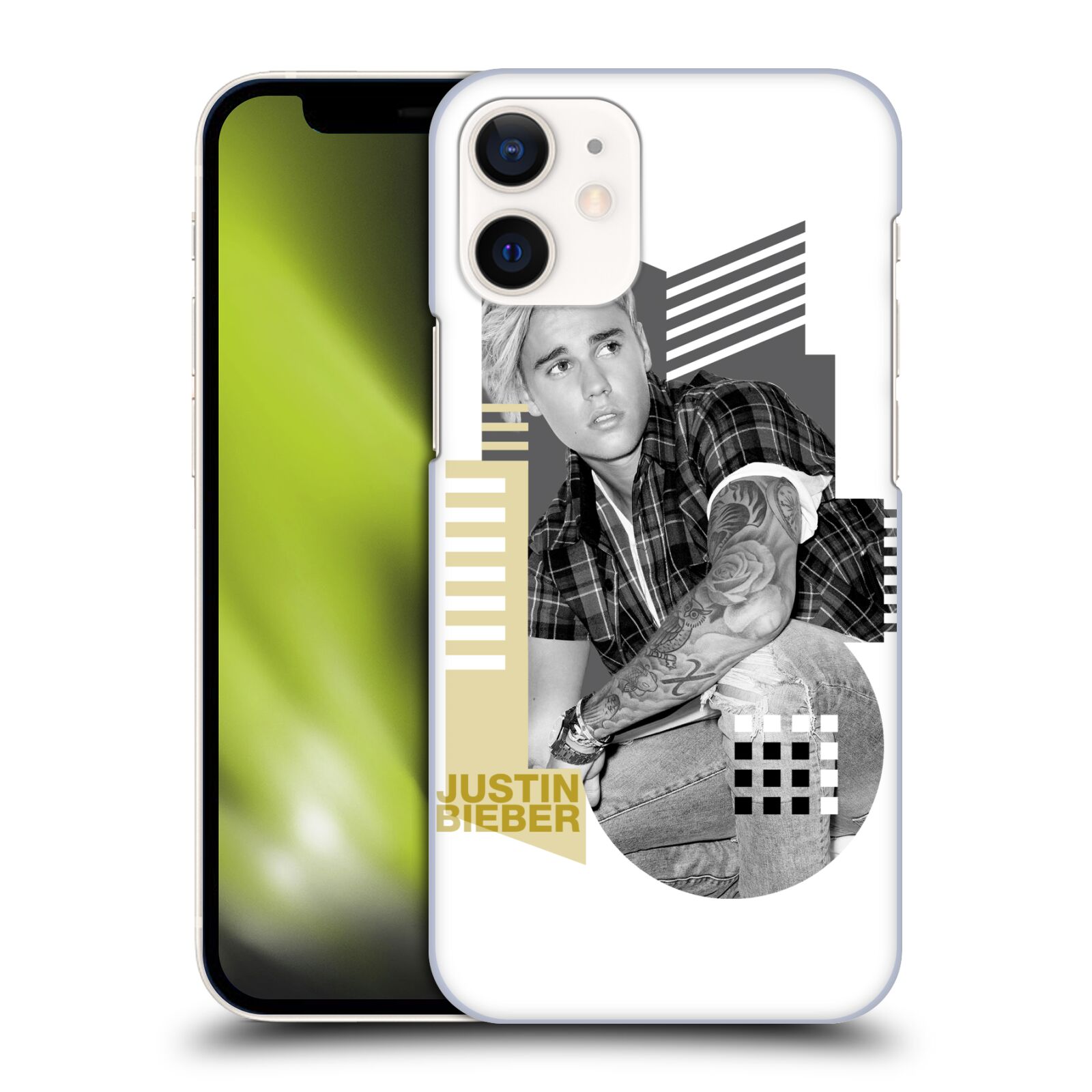 Zadní obal pro mobil Apple iPhone 12 MINI - HEAD CASE - zpěvák Justin Bieber - Geometric
