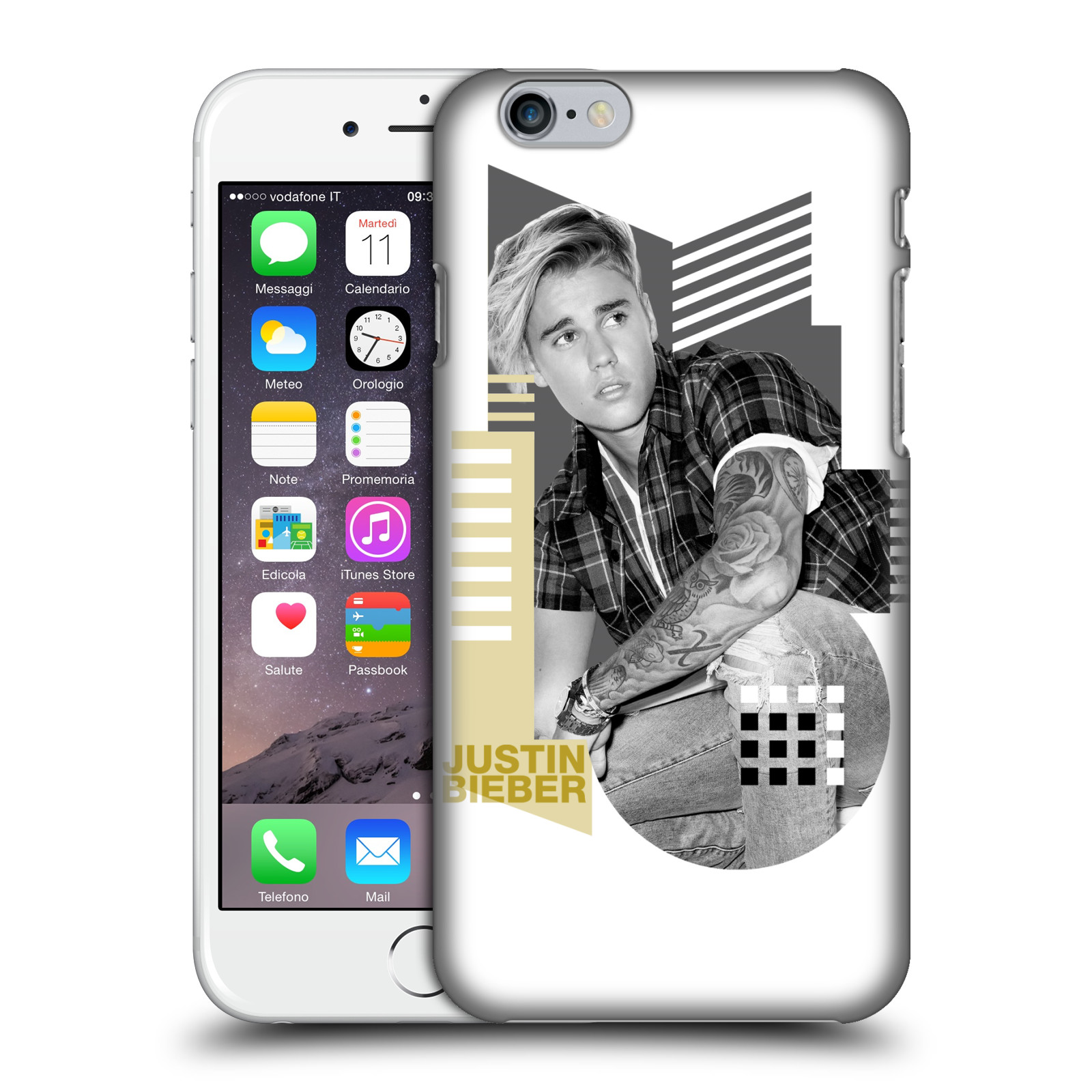 Zadní obal pro mobil Apple Iphone 6/6S - HEAD CASE - zpěvák Justin Bieber - Geometric