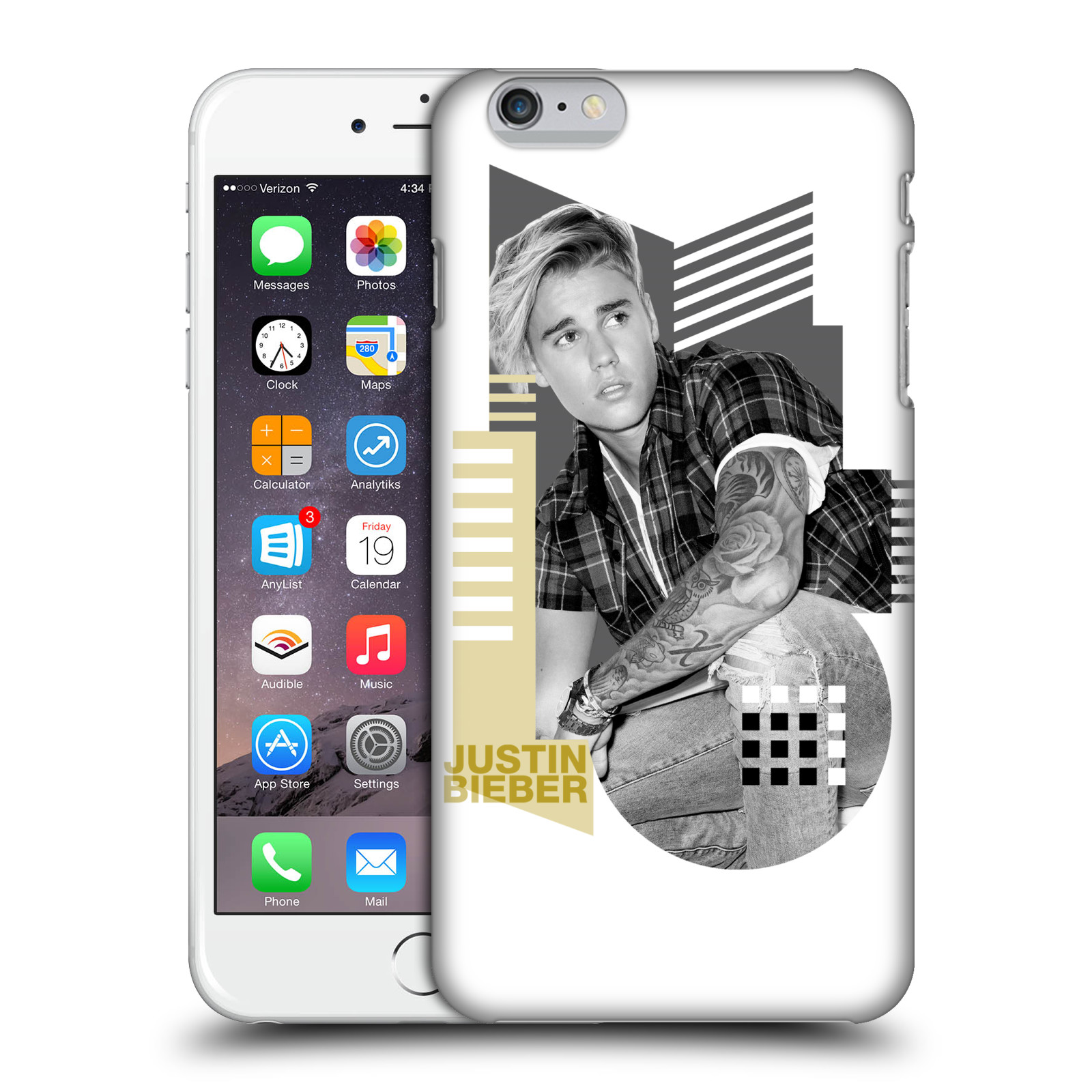 Zadní obal pro mobil Apple Iphone 6 PLUS / 6S PLUS - HEAD CASE - zpěvák Justin Bieber - Geometric