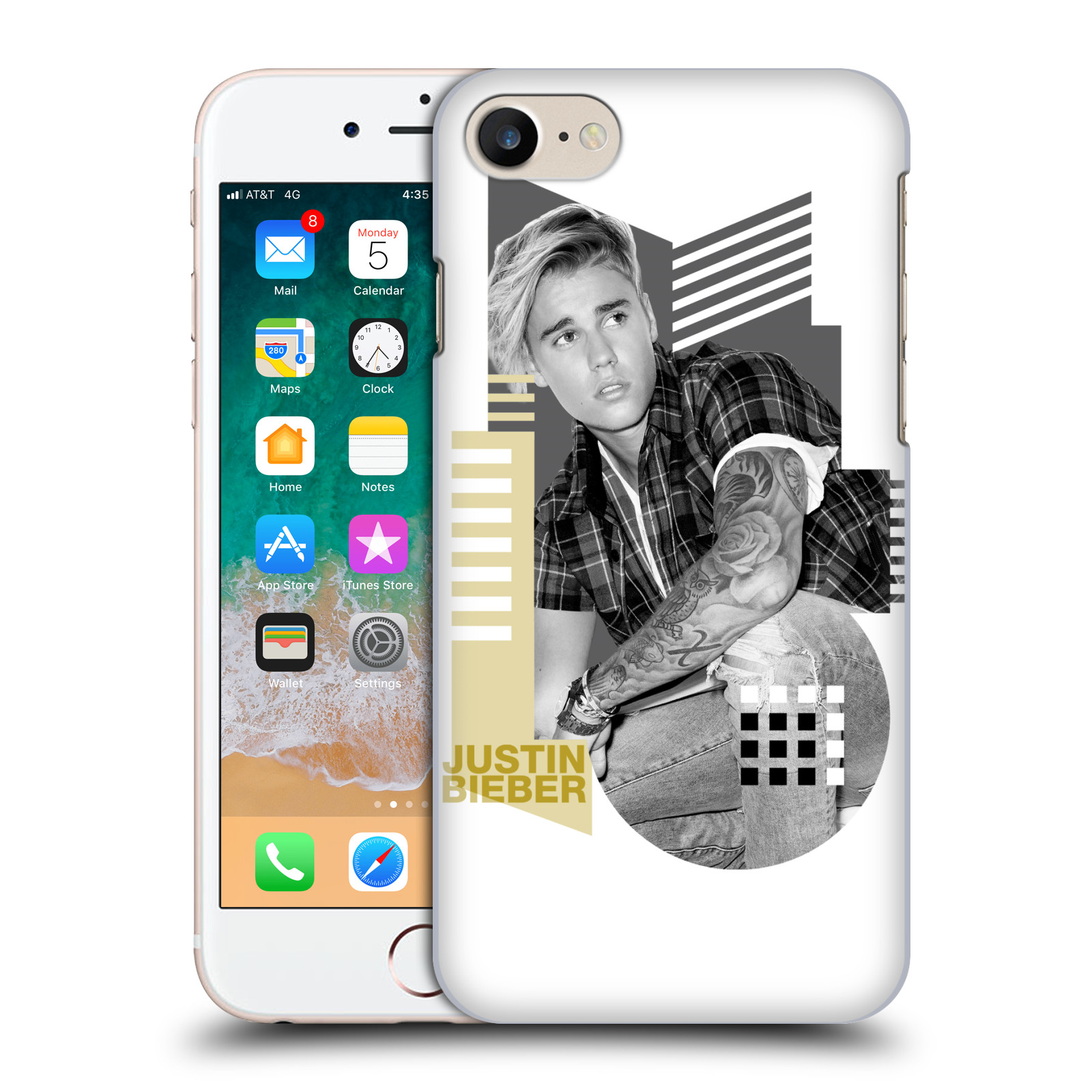 Zadní obal pro mobil Apple Iphone 7/8/SE2020 - HEAD CASE - zpěvák Justin Bieber - Geometric