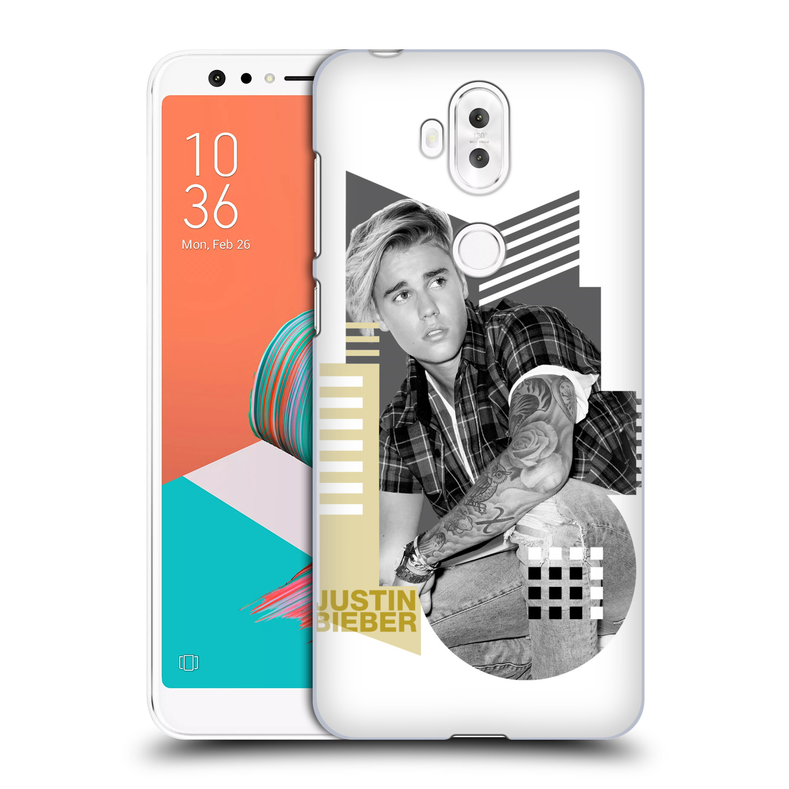Zadní obal pro mobil Asus Zenfone 5 Lite ZC600KL - HEAD CASE - zpěvák Justin Bieber - Geometric