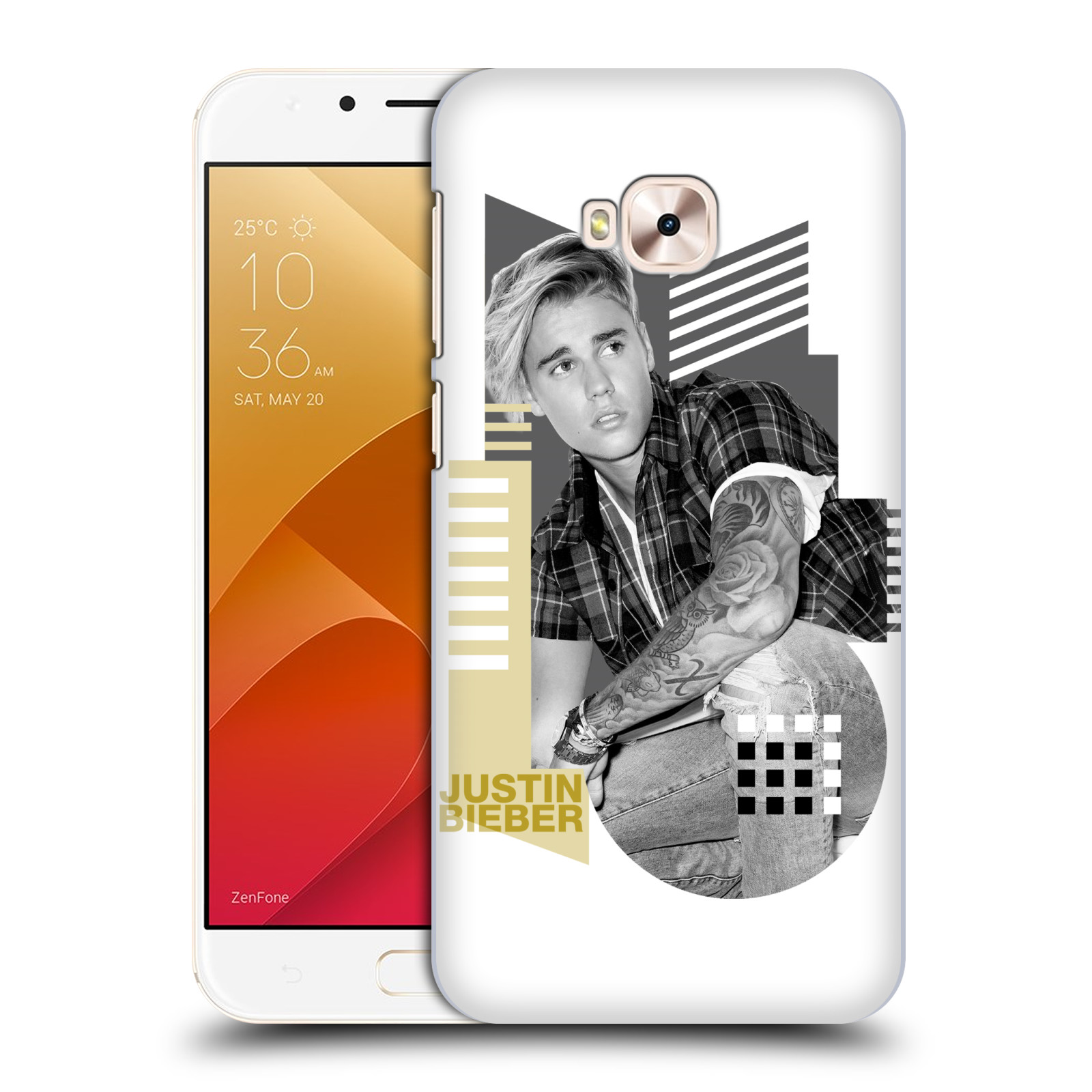 Zadní obal pro mobil Asus Zenfone 4 Selfie Pro ZD552KL - HEAD CASE - zpěvák Justin Bieber - Geometric