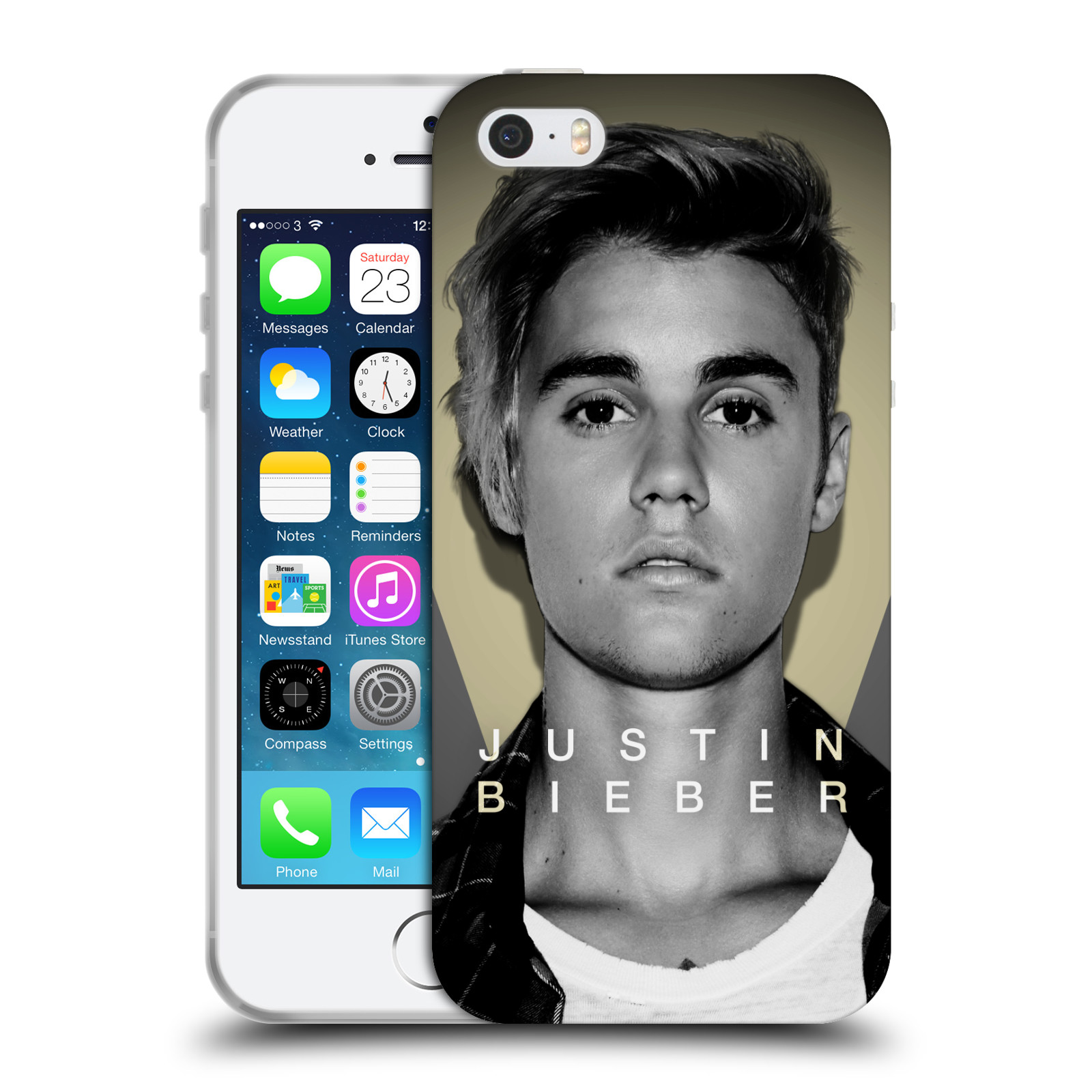 HEAD CASE silikonový obal na mobil Apple Iphone 5 / 5S originální potisk Justin Bieber foto portrét
