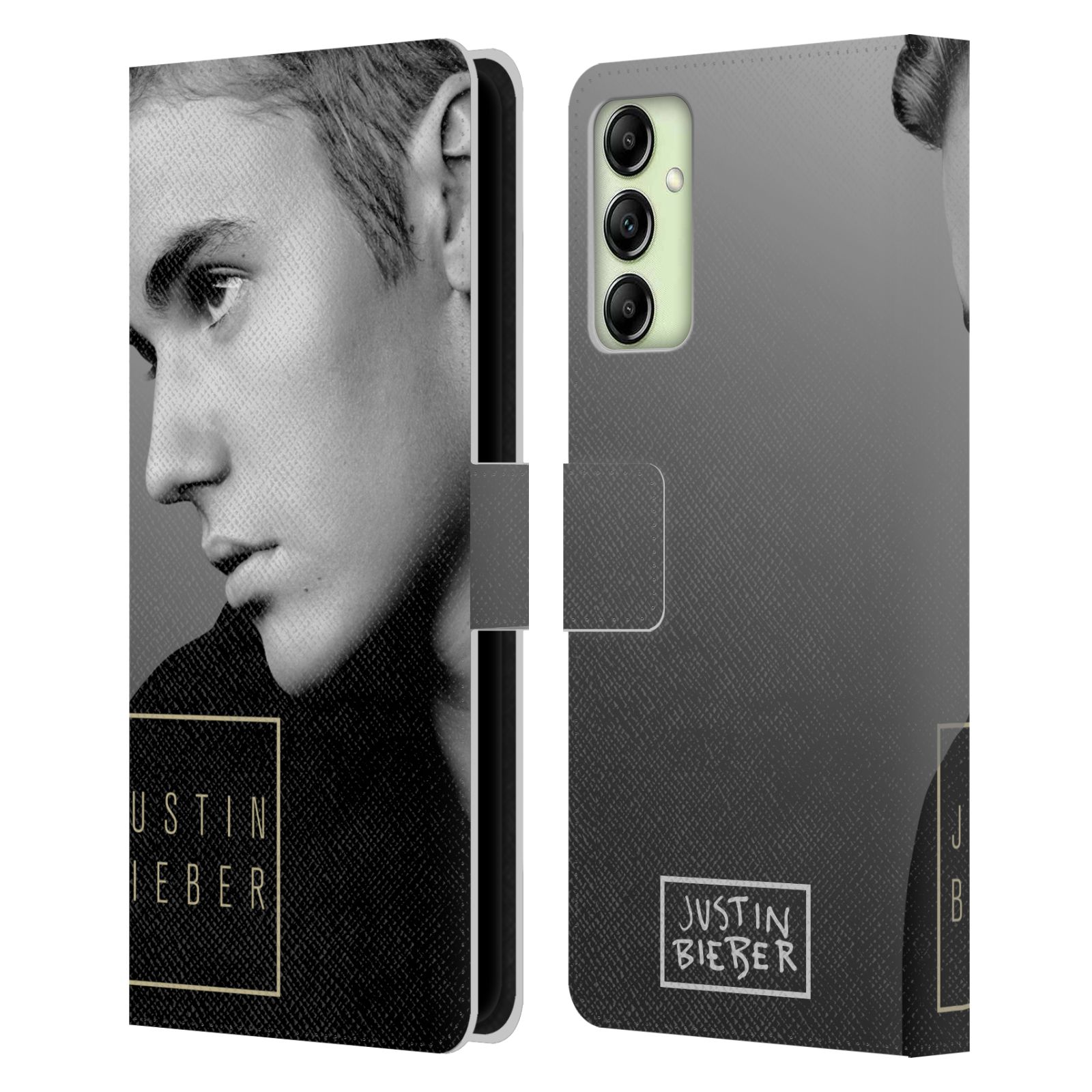Pouzdro HEAD CASE na mobil Samsung Galaxy A14  Justin Bieber - černobílé zrcadlo