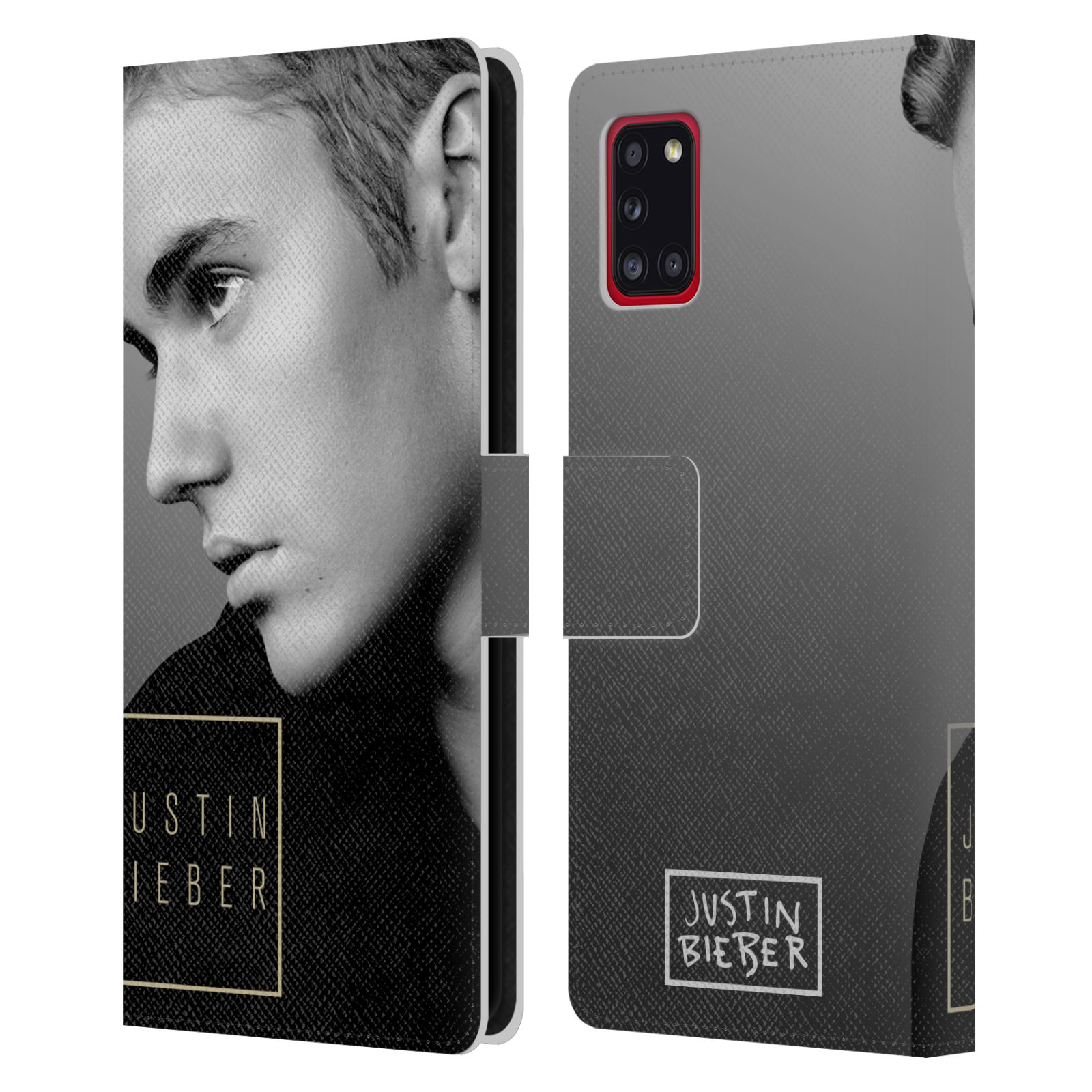 Pouzdro HEAD CASE na mobil Samsung Galaxy A31  Justin Bieber - černobílé zrcadlo