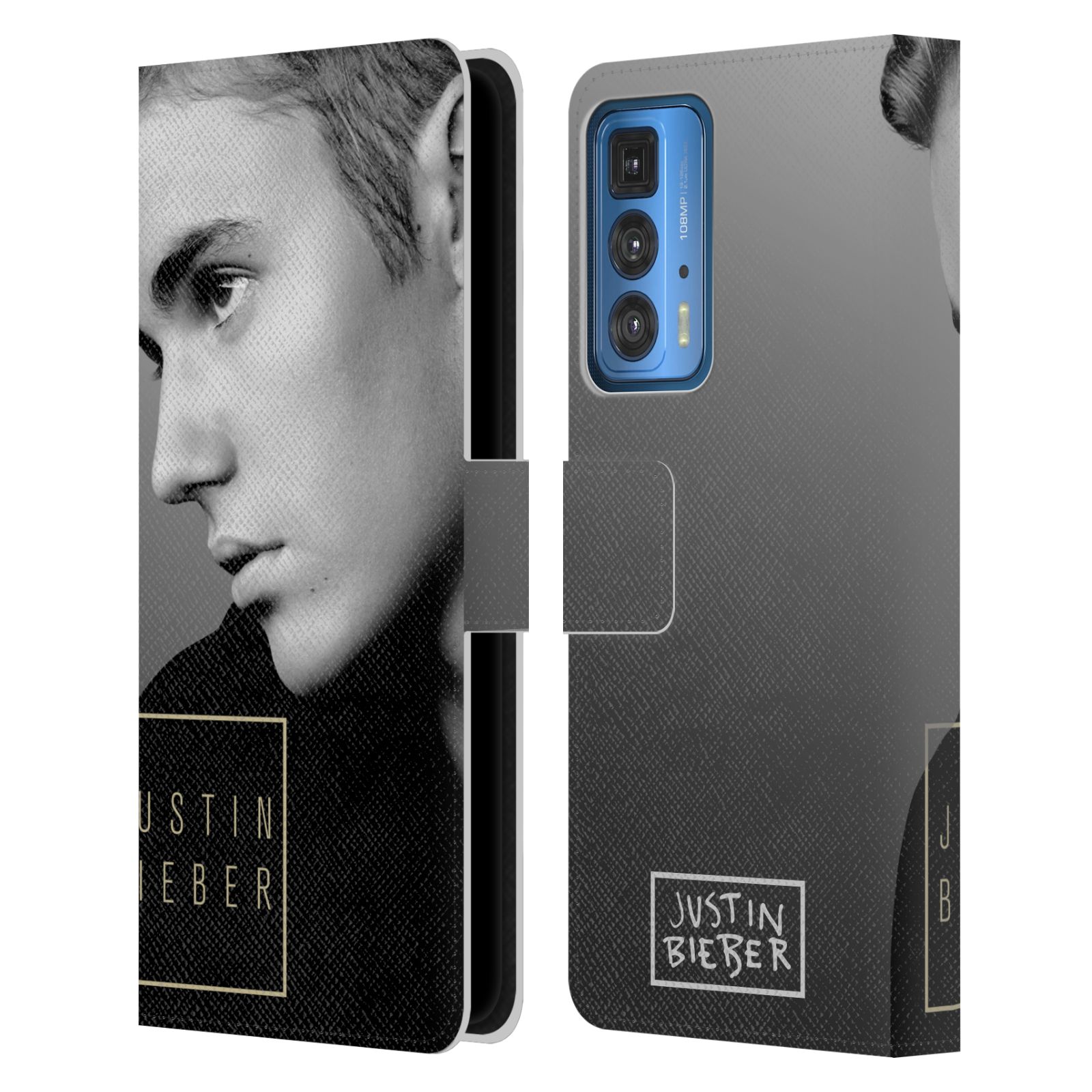 Pouzdro HEAD CASE na mobil Motorola EDGE 20 PRO  Justin Bieber - černobílé zrcadlo