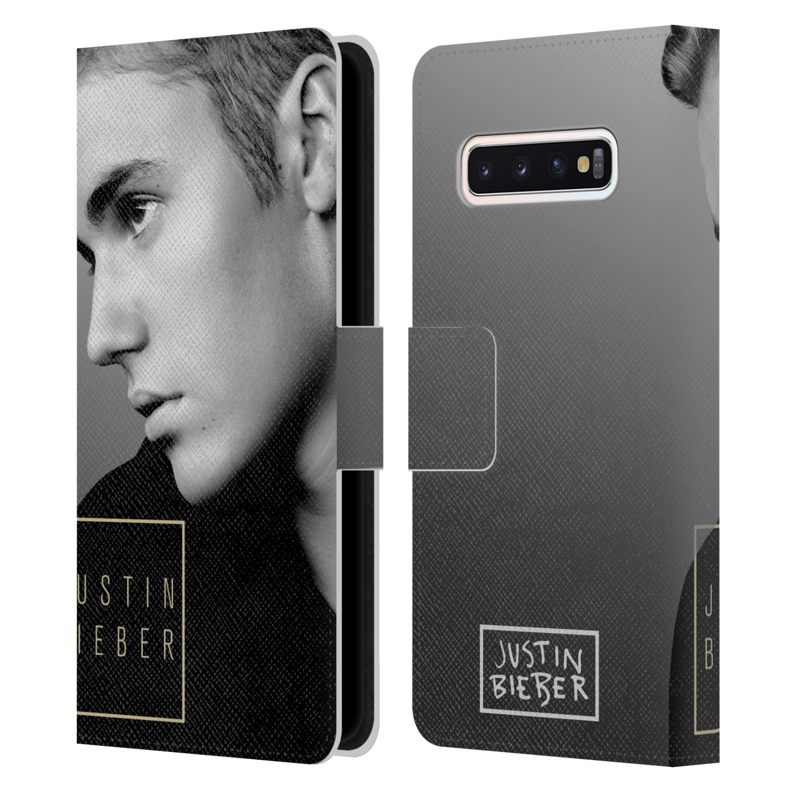 Pouzdro HEAD CASE na mobil Samsung Galaxy S10  Justin Bieber - černobílé zrcadlo