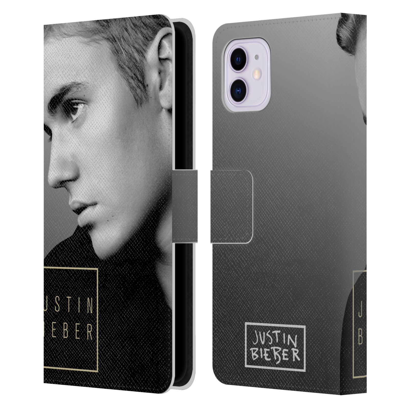 Pouzdro na mobil Apple Iphone 11 - Head Case - Justin Bieber - černobílé zrcadlo
