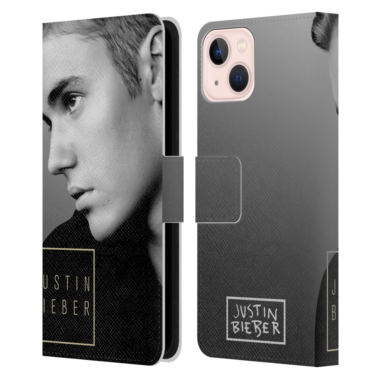 Pouzdro HEAD CASE na mobil Apple Iphone 13  Justin Bieber - černobílé zrcadlo