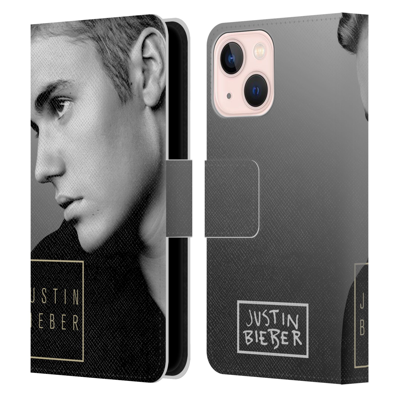 Pouzdro HEAD CASE na mobil Apple Iphone 13 MINI  Justin Bieber - černobílé zrcadlo