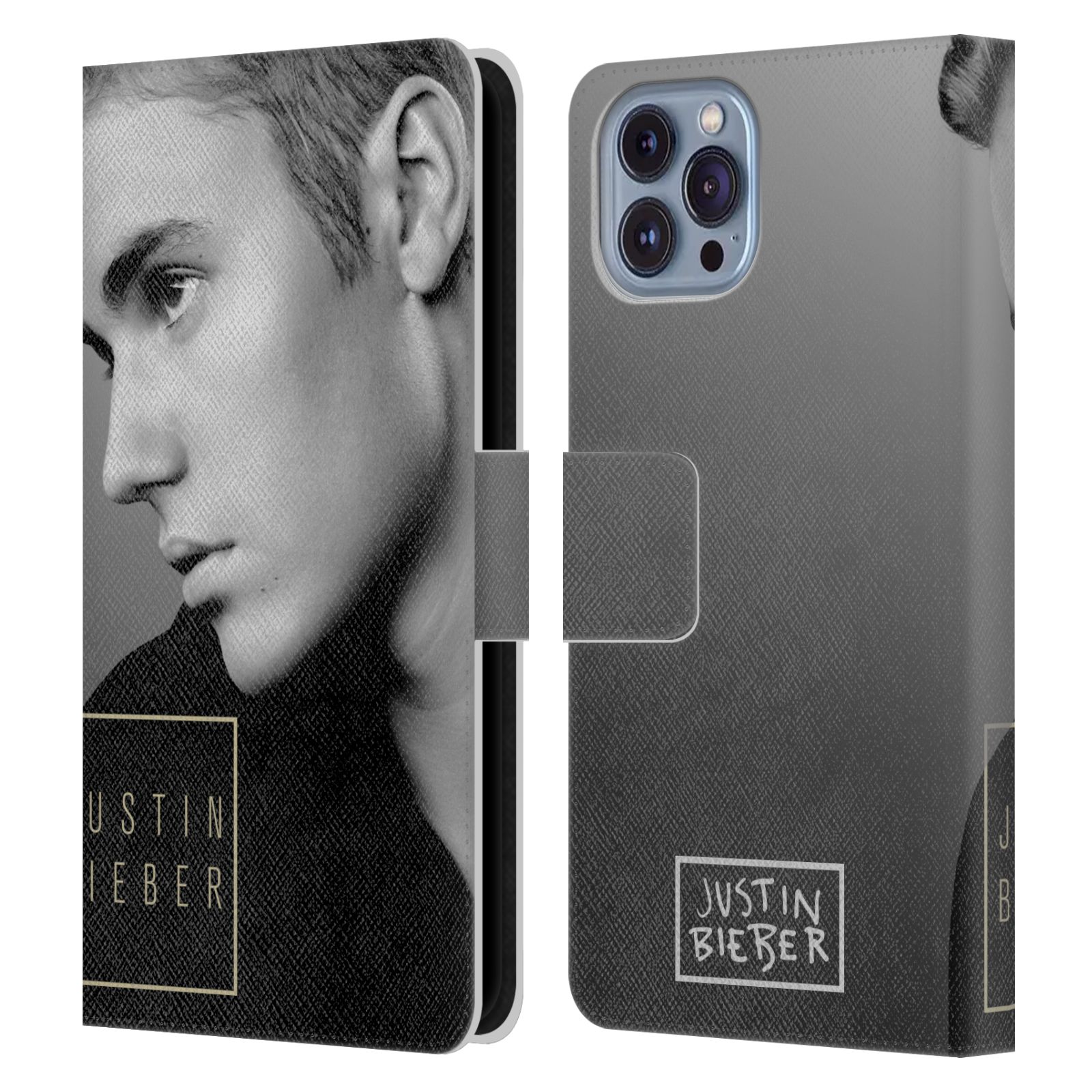 Pouzdro HEAD CASE na mobil Apple Iphone 14  Justin Bieber - černobílé zrcadlo